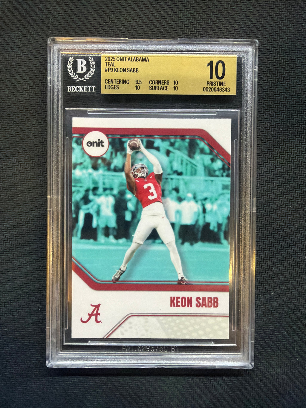 2025 Onit Alabama Keon Sabb Teal BGS 10 Alabama