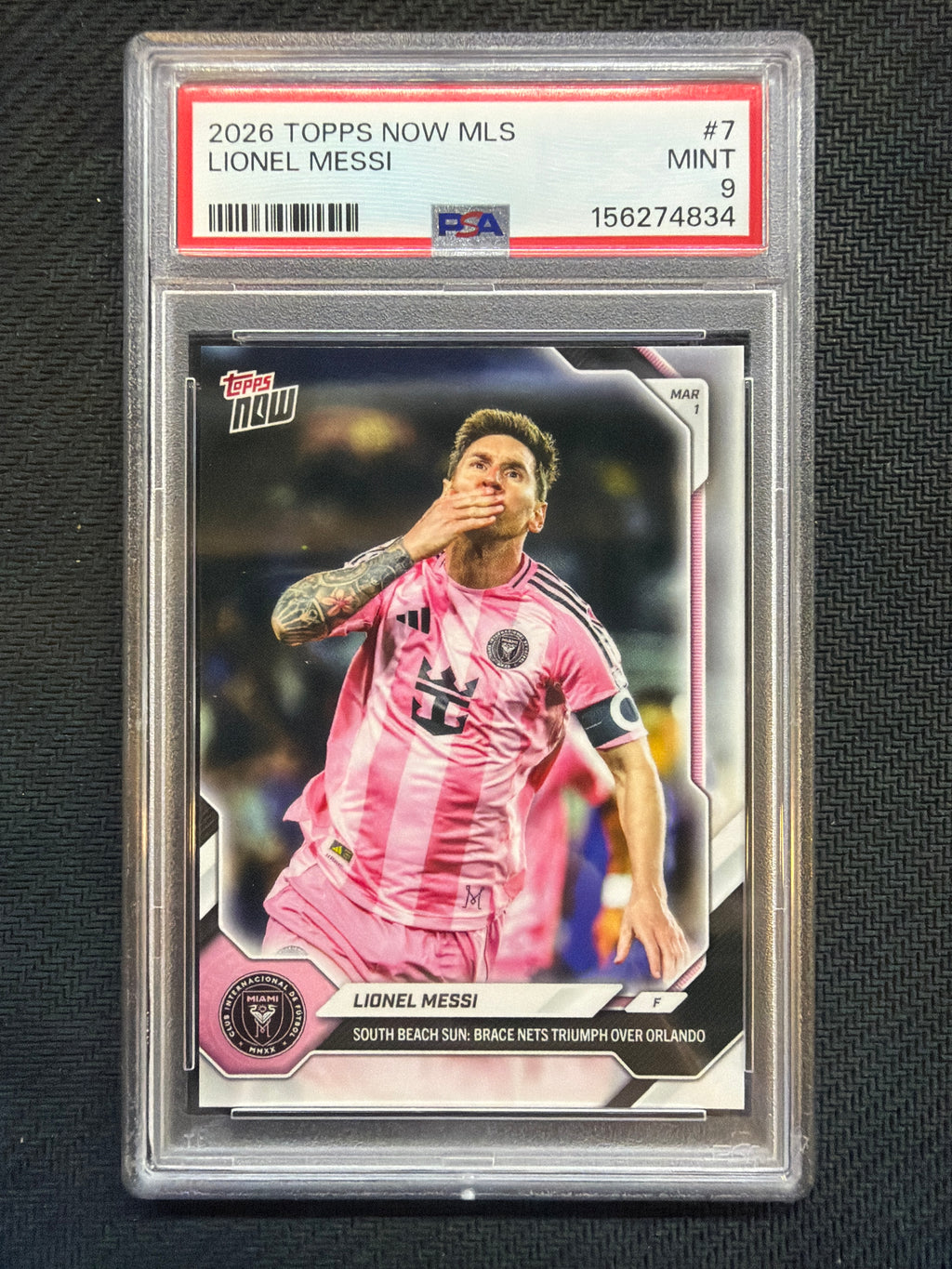 2026 Topps Now MLS Lionel Messi #7 South Beach PSA 9 834