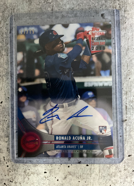 2018 Topps Ronald Acuna Jr. National Card Day Rookie Auto /75
