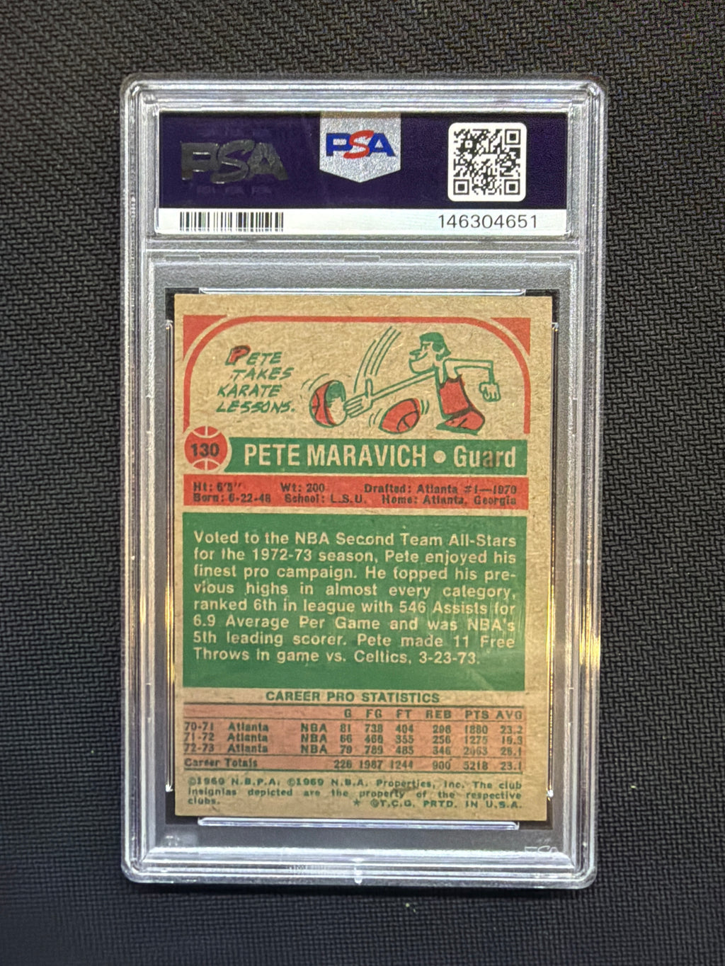 1973 Topps Pete Maravich #130 PSA 7 Hawks All STar