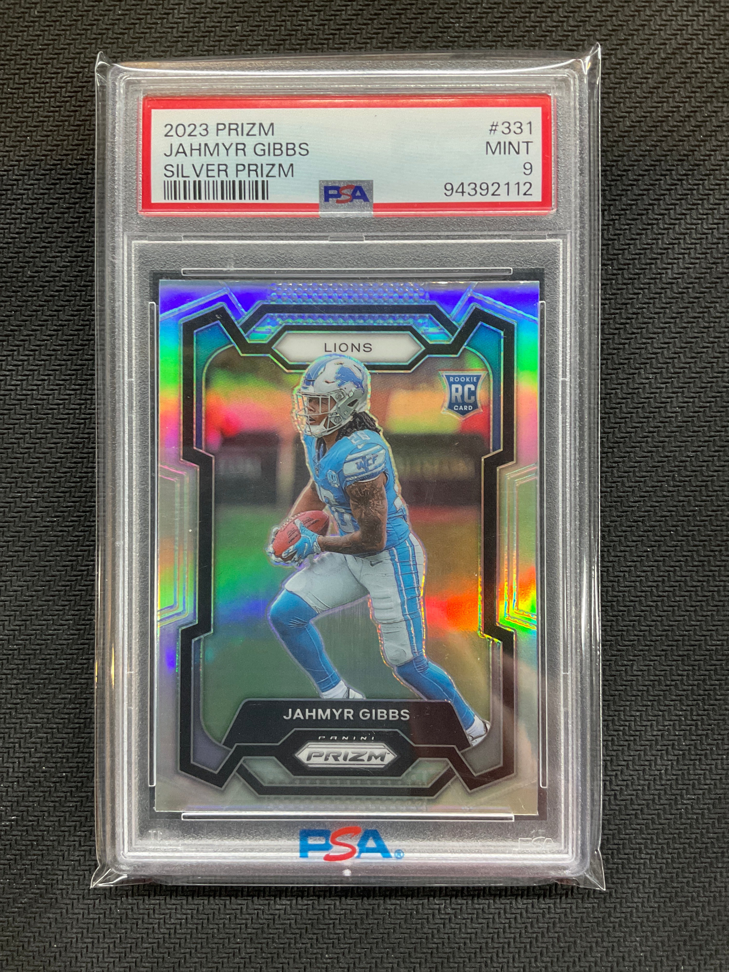 2023 Prizm Jahmyr Gibbs Rookie Silver #331 PSA 9 112
