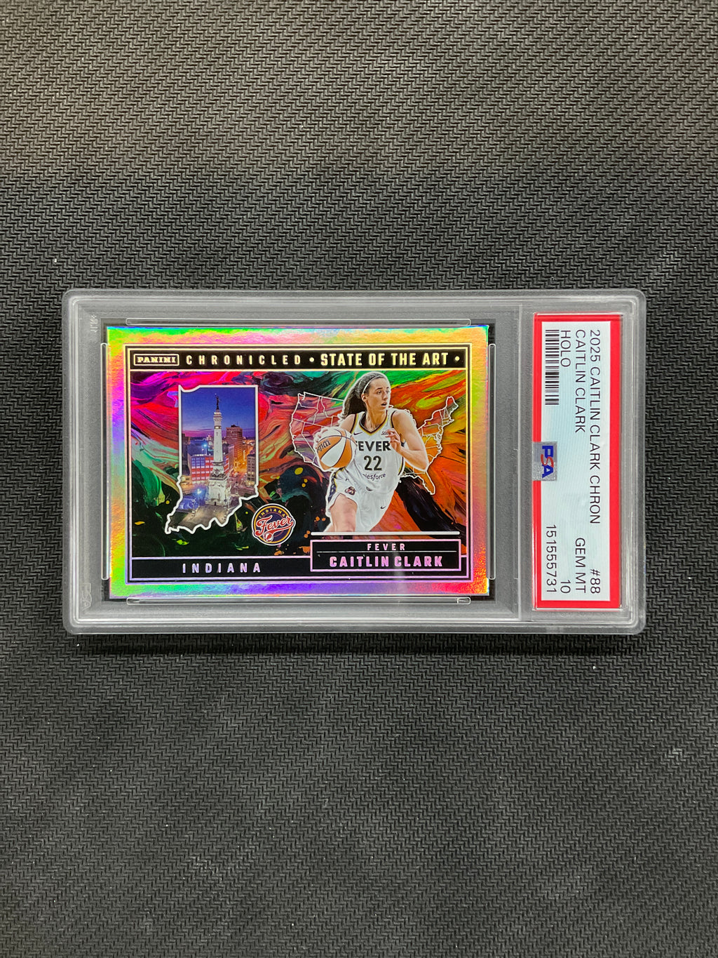 2025 Panini Caitlin Clark Chronicles Holo #88 State Of Art PSA 10 731