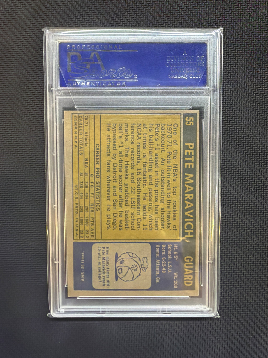 1971 Topps Pete Maravich PSA 6