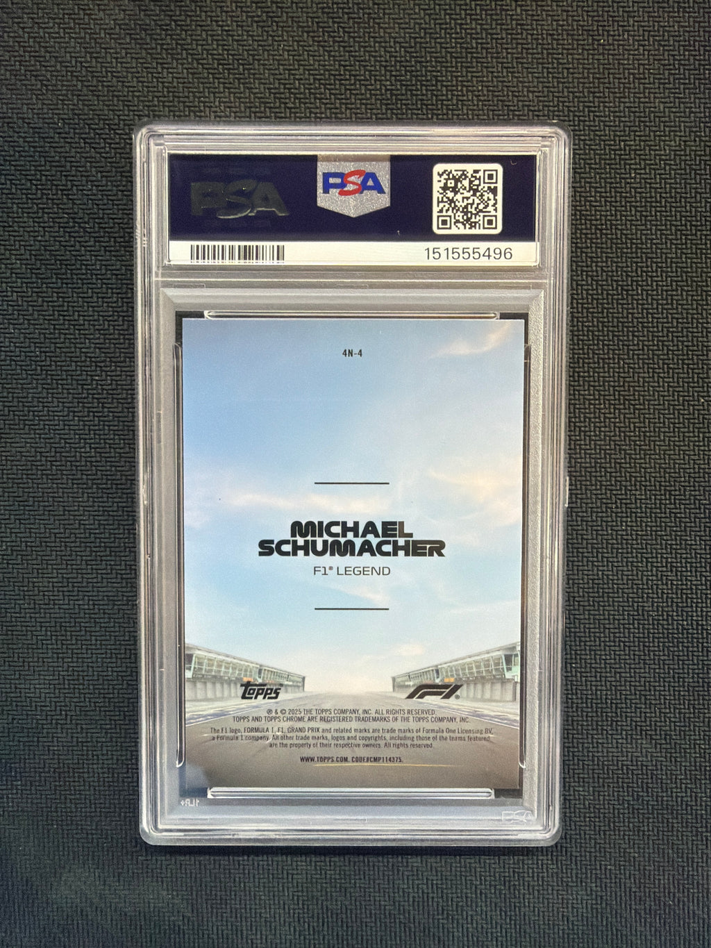 2025 Topps Chrome F1 Michael Schumacher Four & More PSA 10