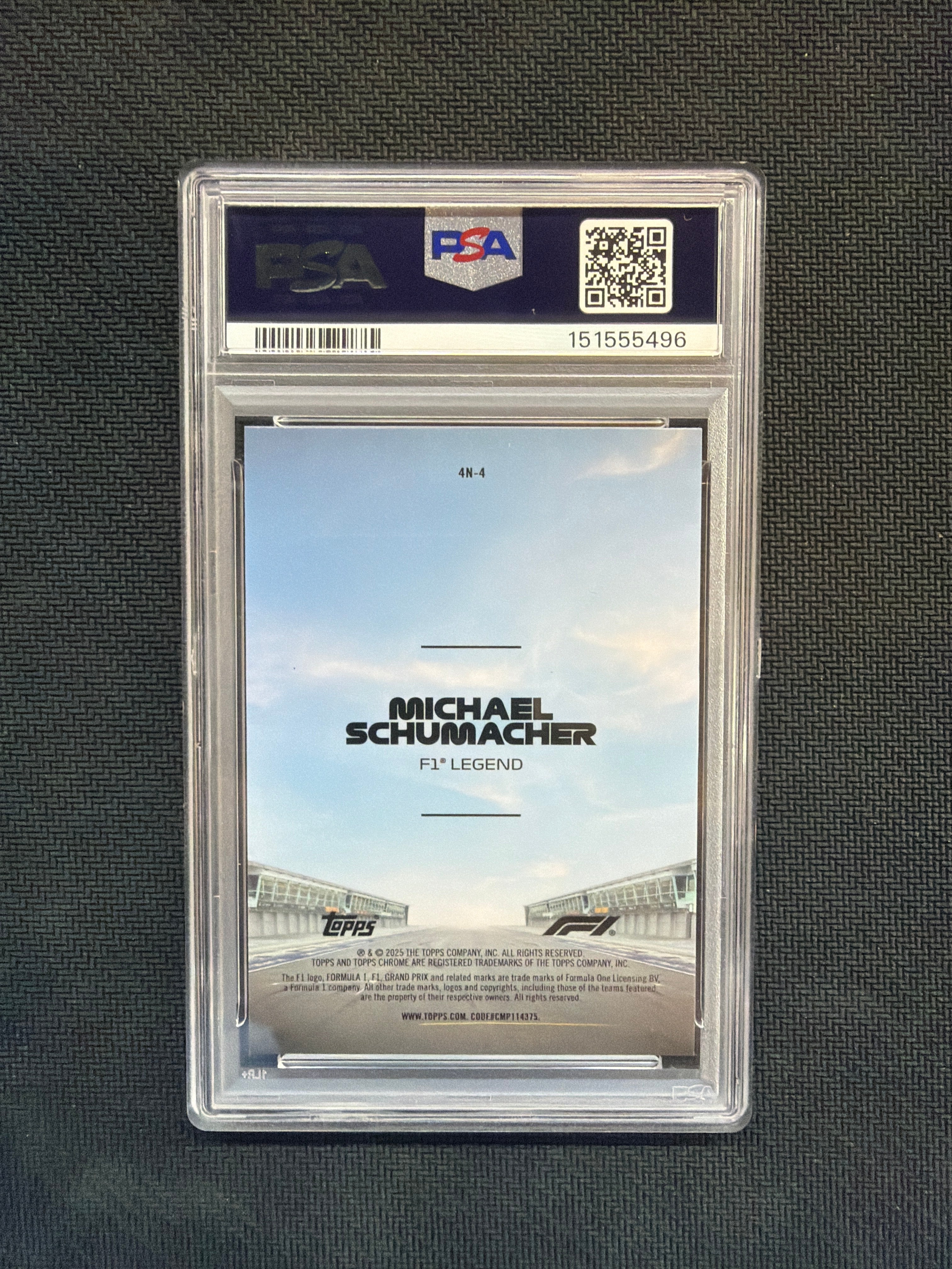 2025 Topps Chrome F1 Michael Schumacher Four & More PSA 10