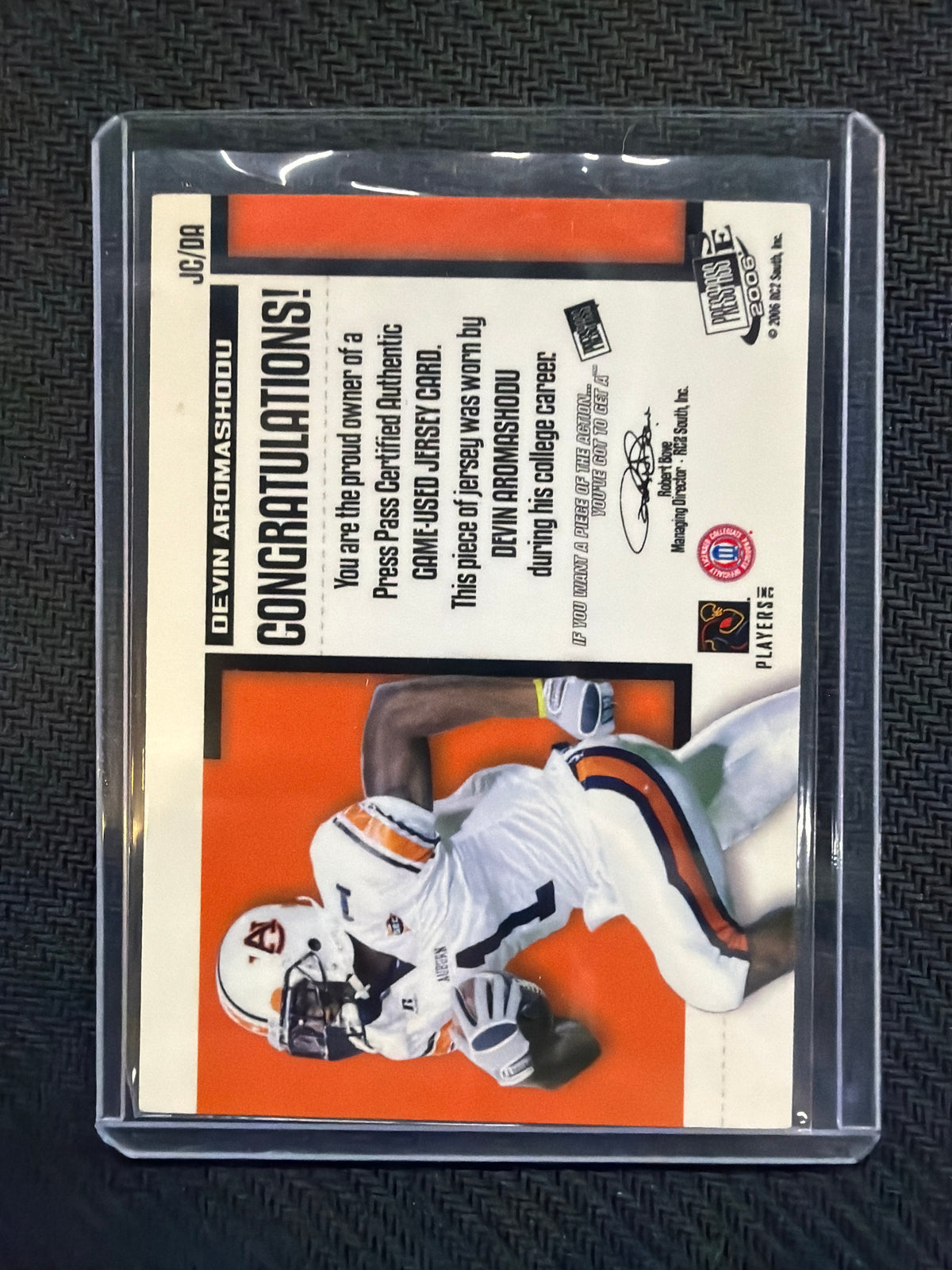 2006 Press Pass Devin Aromashodu Rookie Patch /99 Auburn