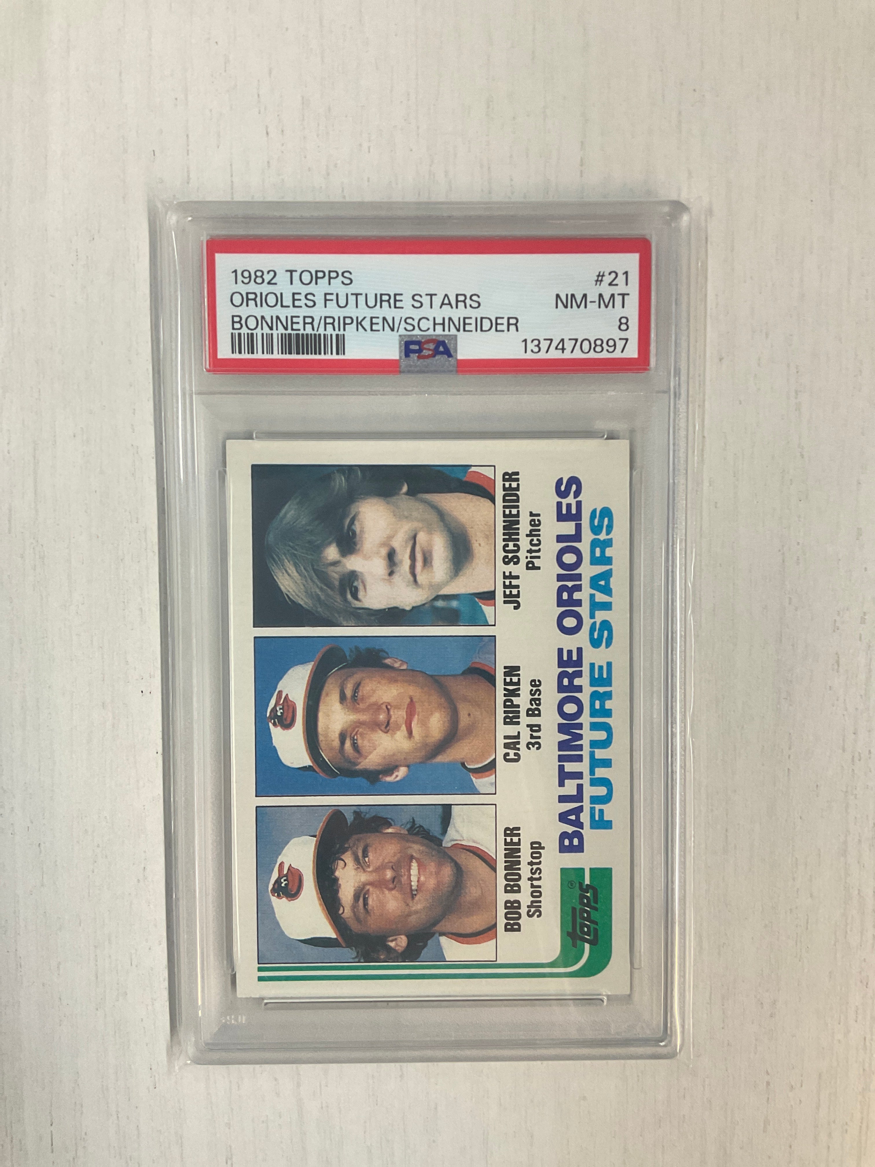 1982 Topps Orioles Future Ripken Schneider Bonner Rookie PSA 8