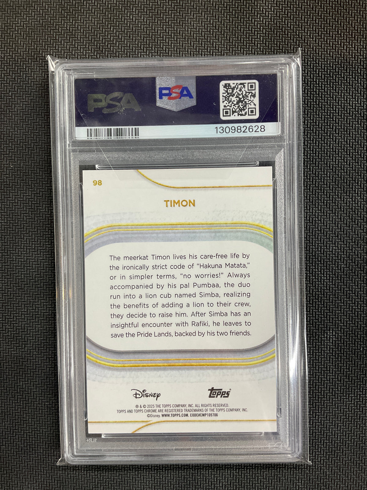2025 Topps Chrome Disney Timon Orange Wave /25 #98 PSA 10