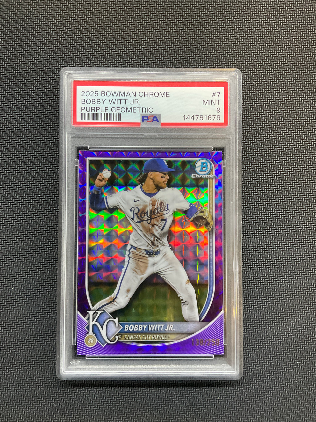 2025 Bowman Chrome Bobby Witt Jr. Purple /250 PSA 9 Royals
