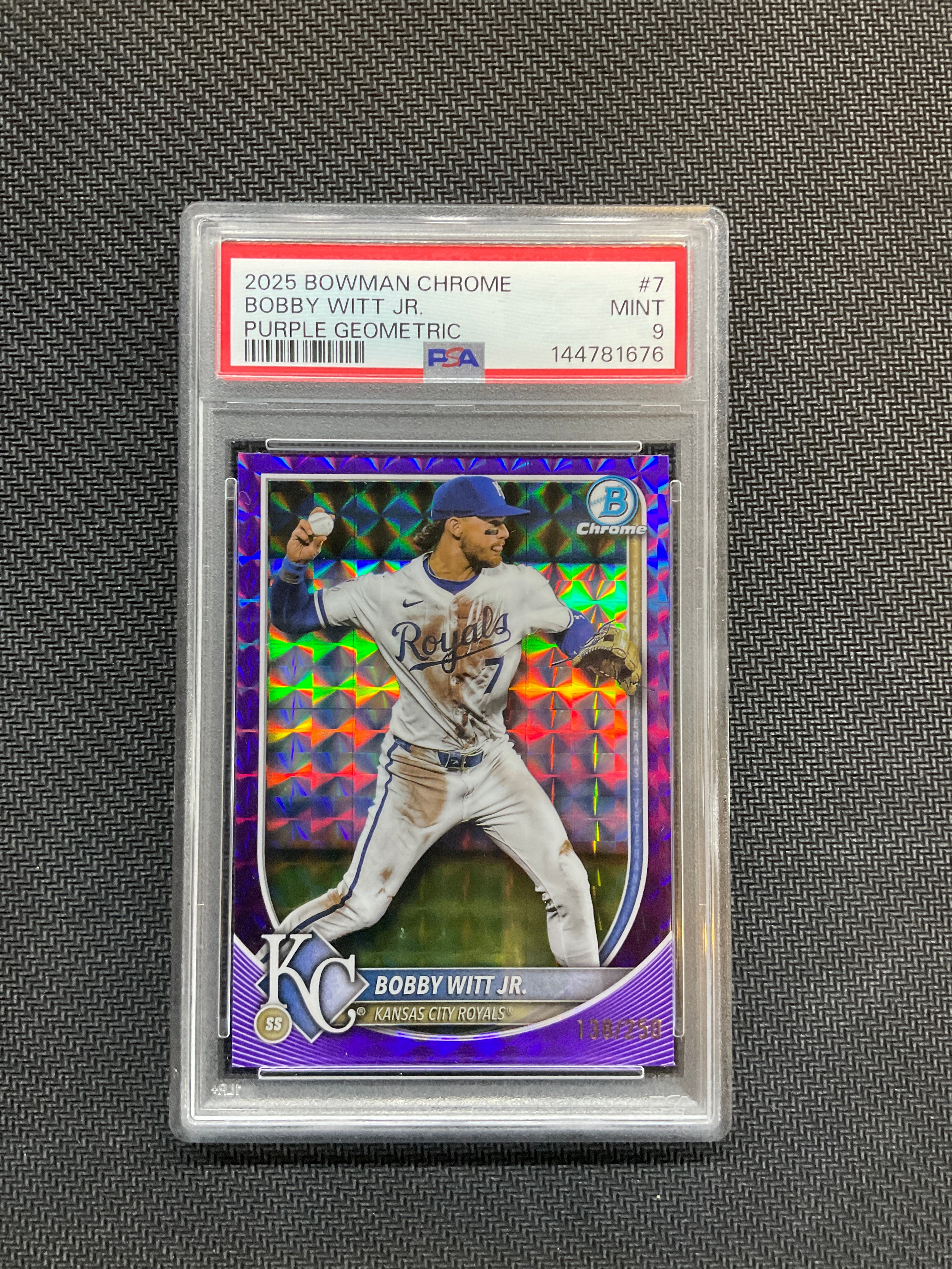 2025 Bowman Chrome Bobby Witt Jr. Purple /250 PSA 9 Royals