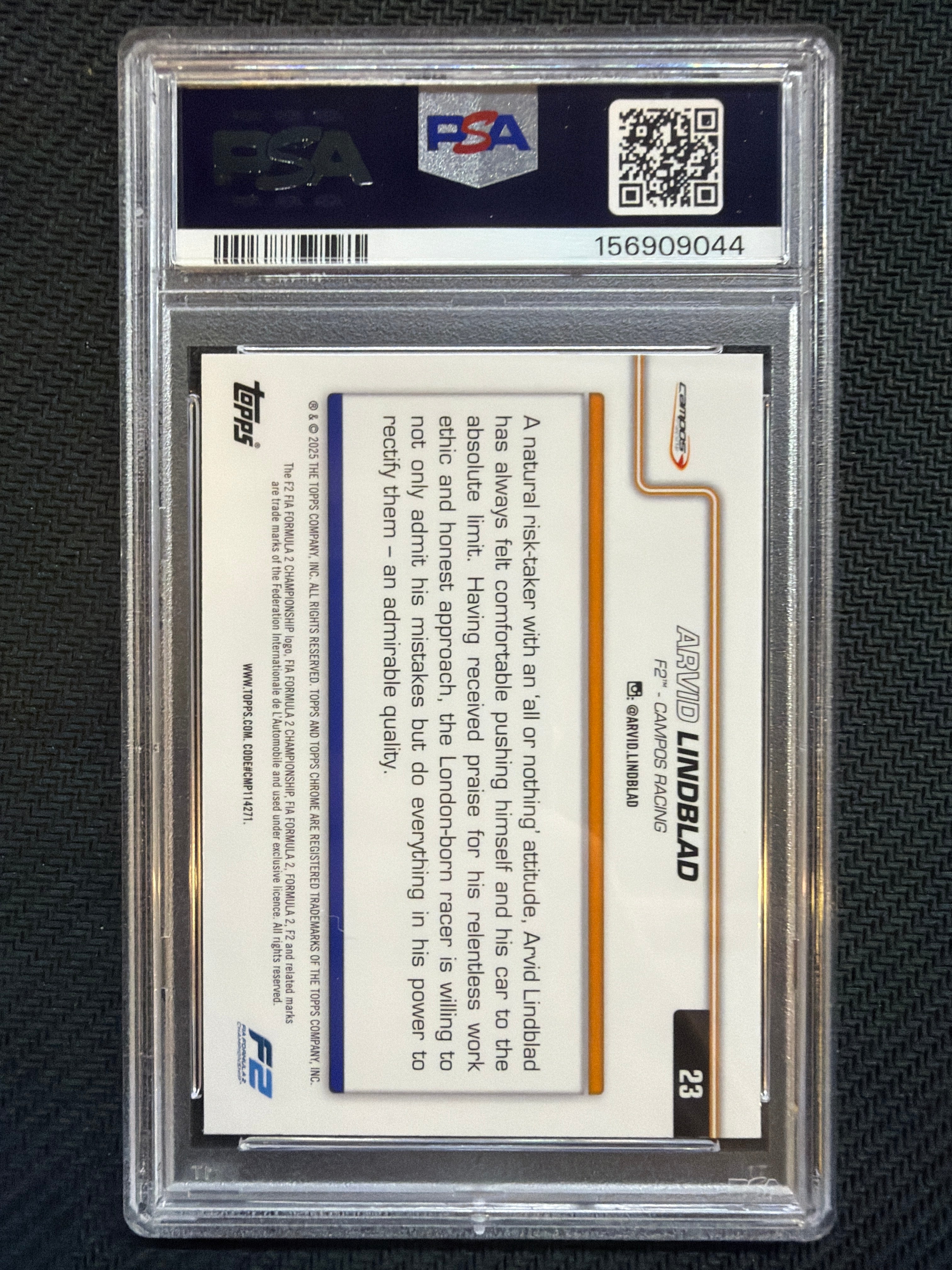 2025 Topps Chrome F1 Arvid Lindblad #23 PSA 9 044