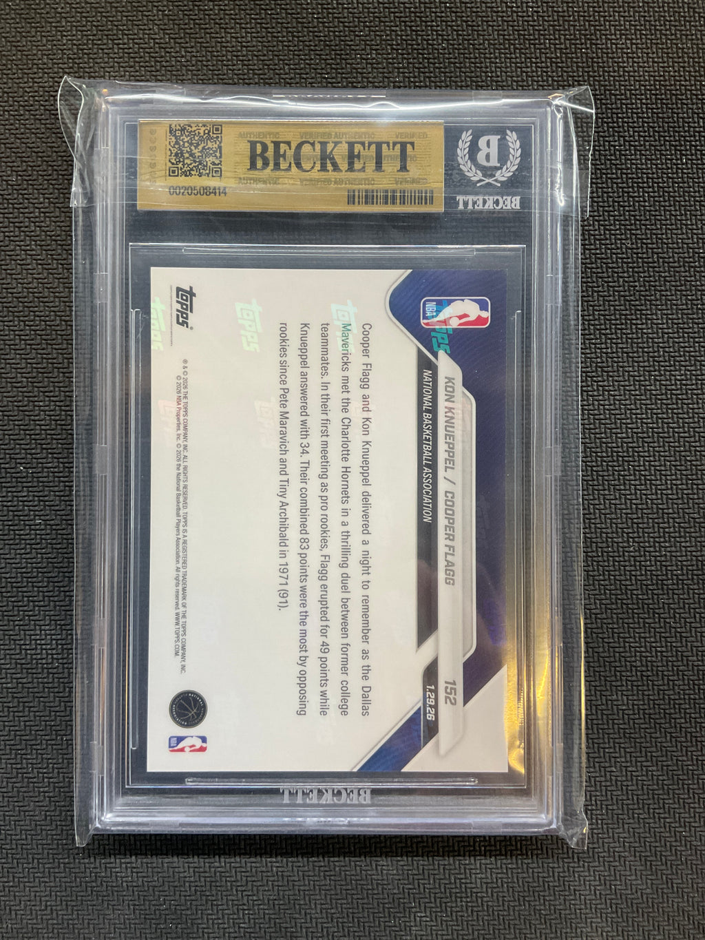 2025-26 Topps Now #152 Knueppel/Flagg BGS 9.5 Rookie