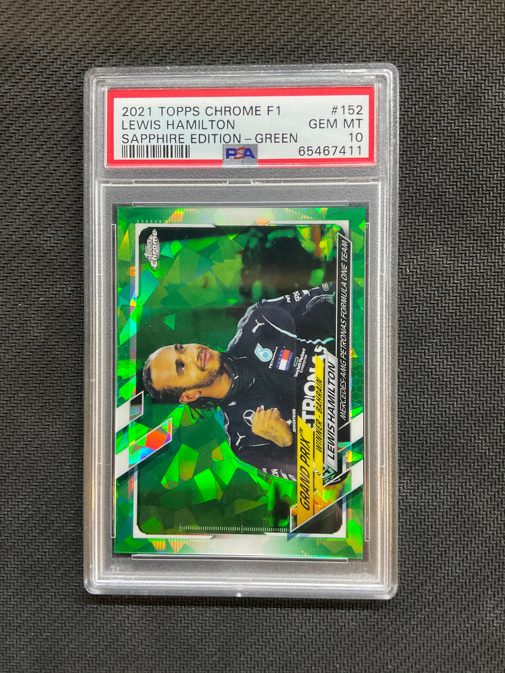 2021 Topps Chrome F1 Sapphire Lewis Hamilton Green /75 PSA 10 411