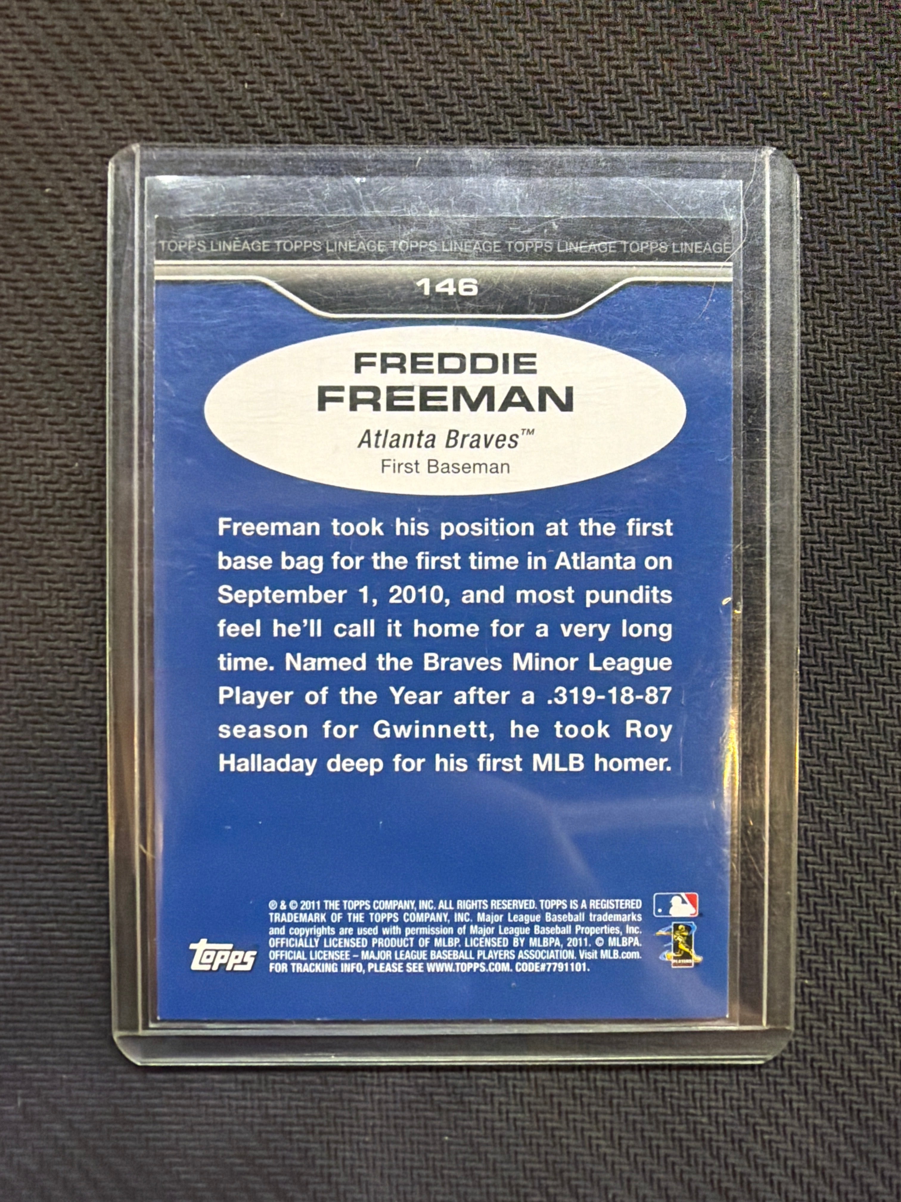 2011 Topps Lineage Freddie Freeman Rookie Braves