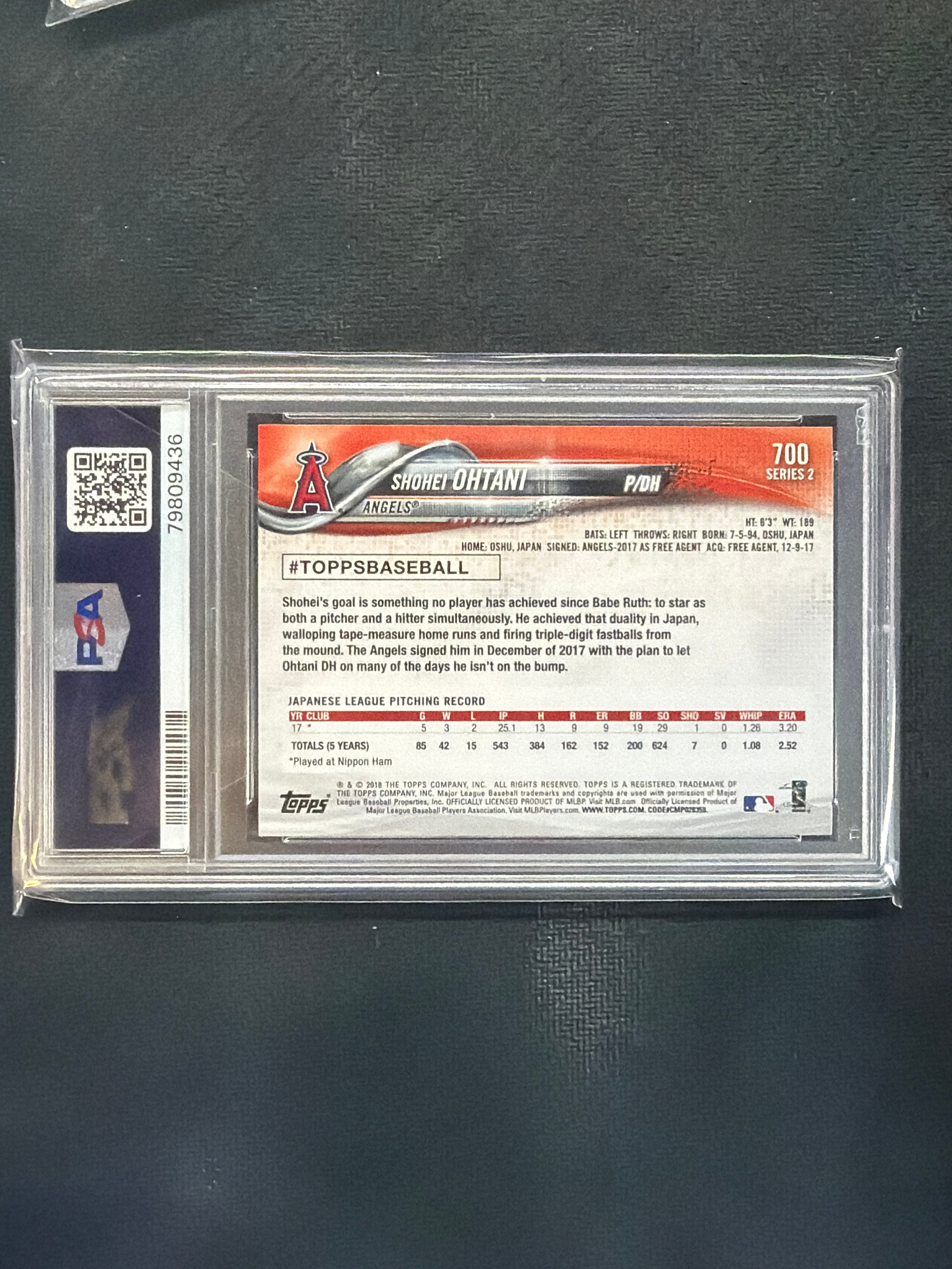 2018 Topps Shohei Ohtani #700 Rookie Ptiching PSA 10 436