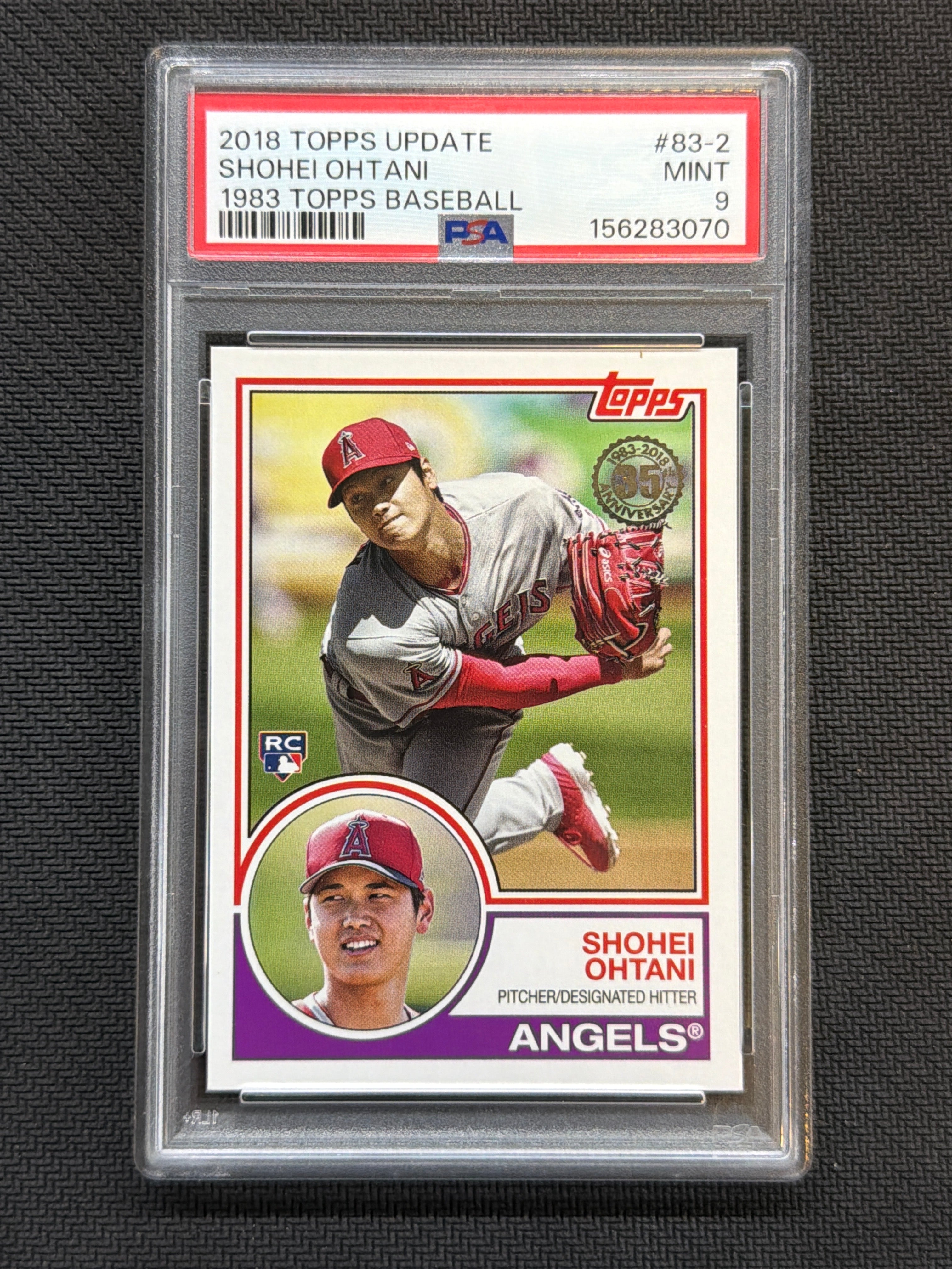 2018 Topps Update Shohei Ohtani 1983 Topps Baseball Rookie PSA 9 Angels