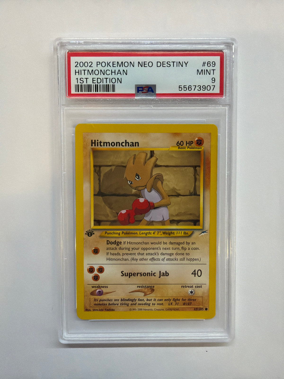 2002 Hitmonchan 69 1st Ed. PSA 9
