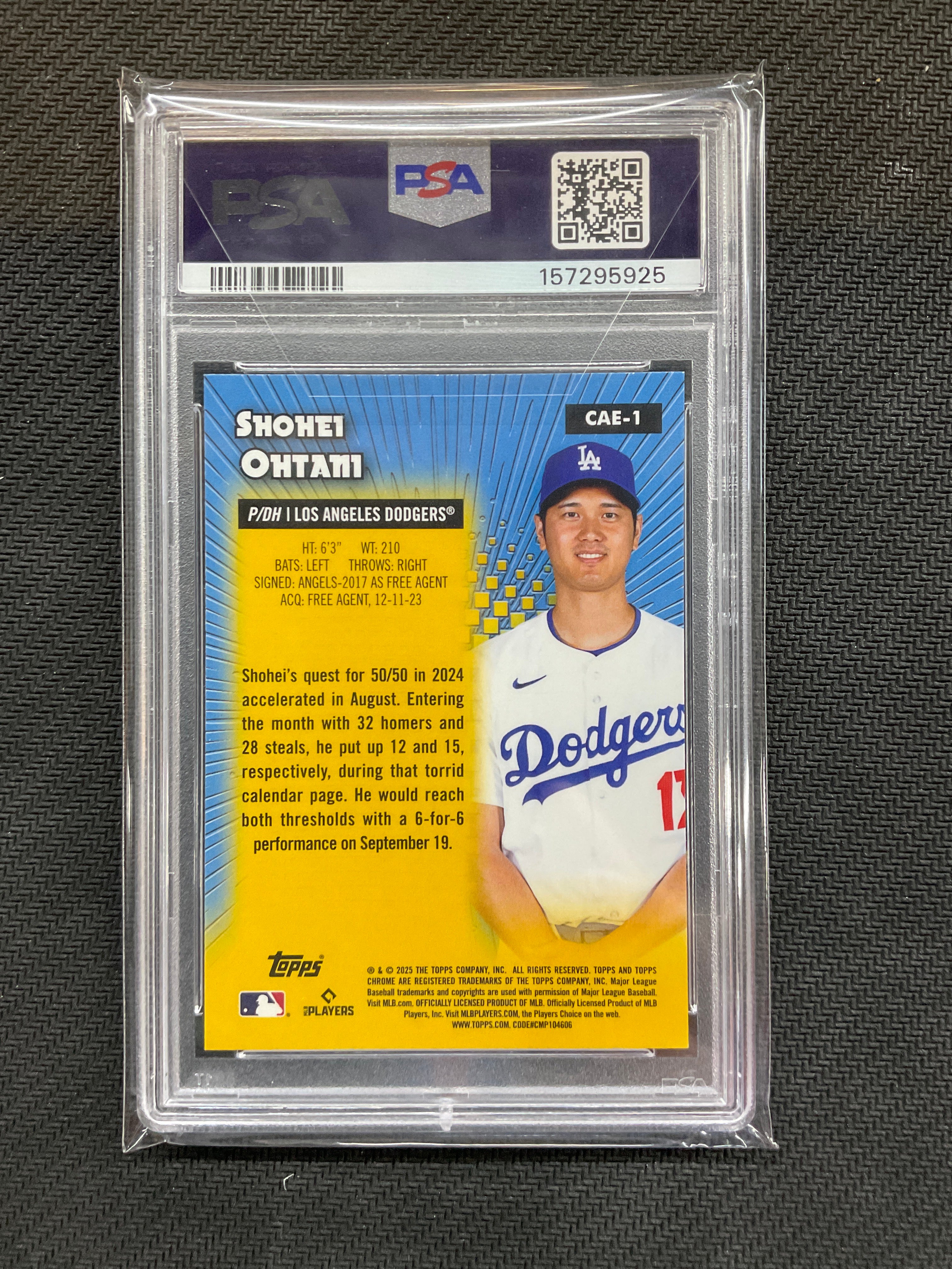 2025 Topps Chrome Shohei Ohtani All Etch PSA 10 925