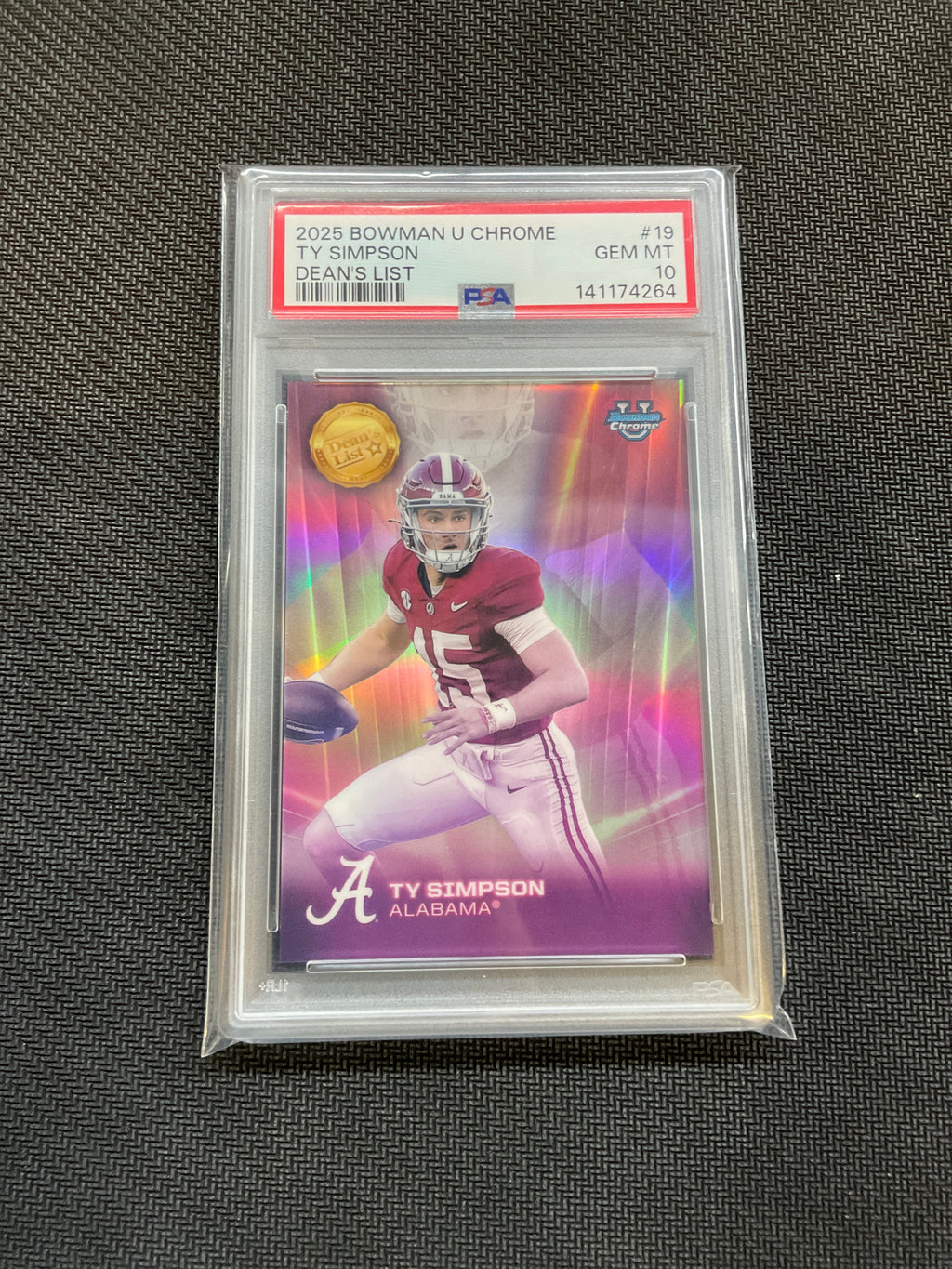 2025 Bowman U Chrome Ty Simpson Dean's List PSA 10 Case Hit Alabama 264