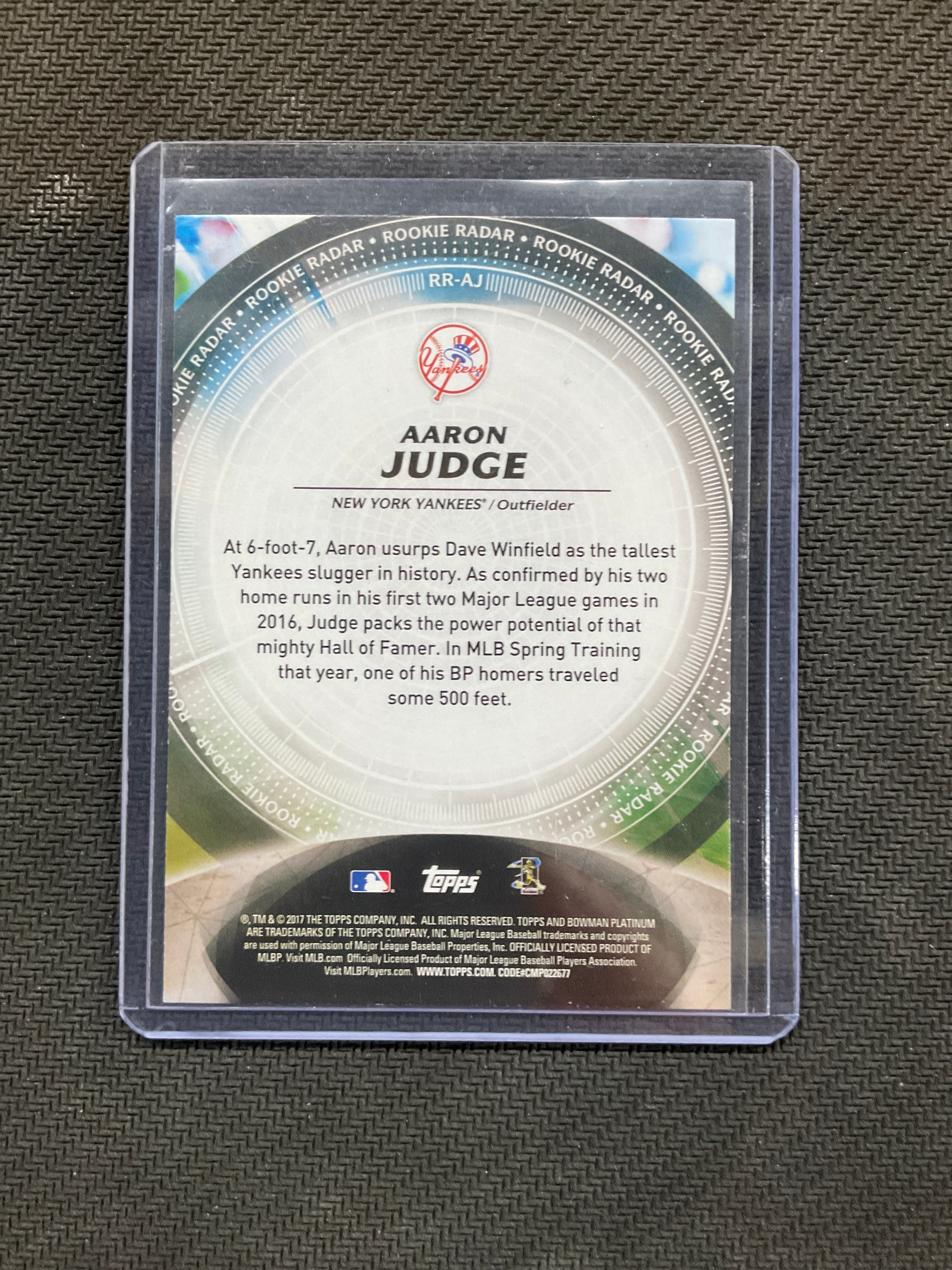 2017 Bowman Platinum Rookie Radar Aaron Judge Rookie Yankees