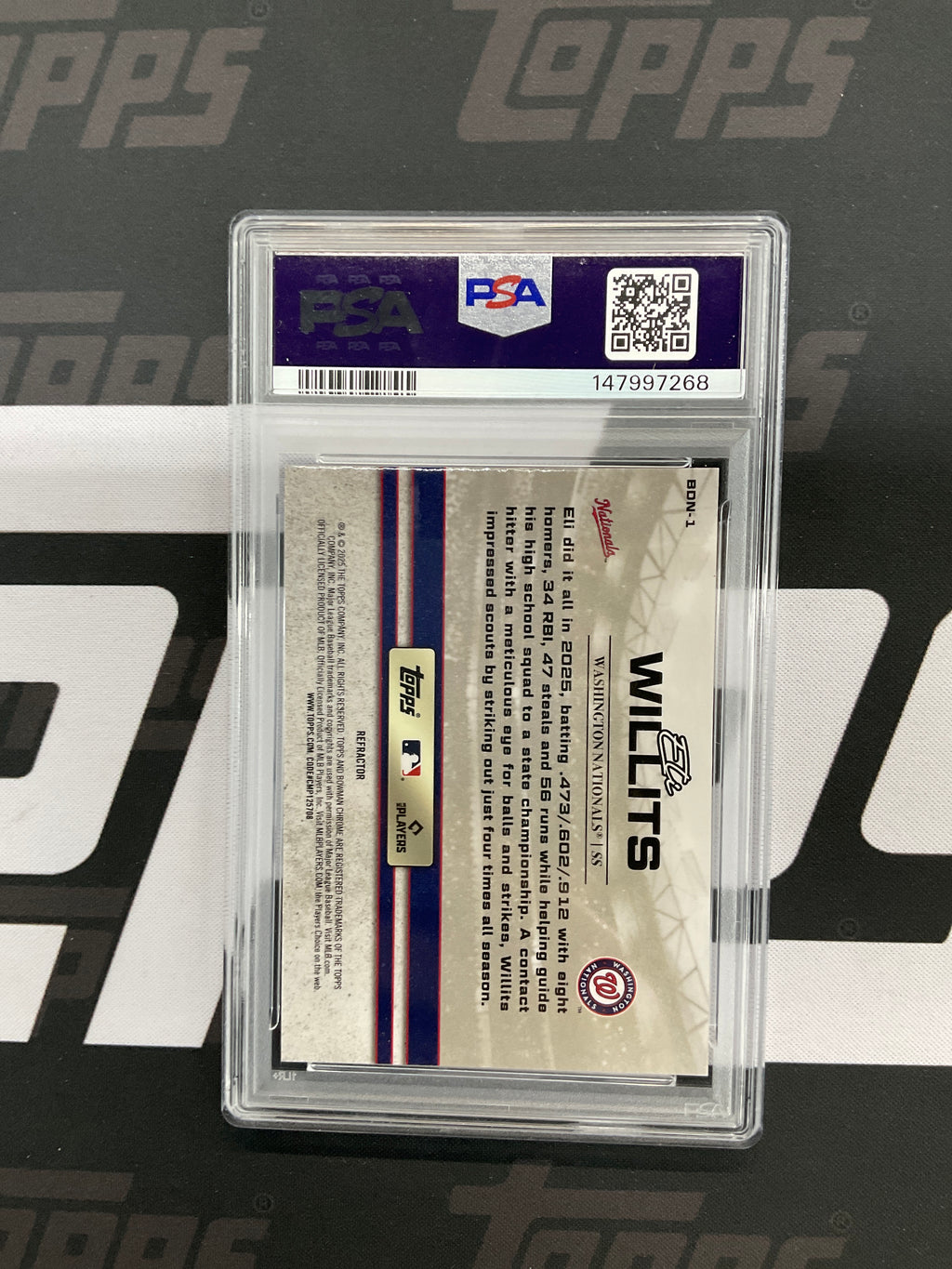 2025 Bowman Draft Eli Willits Draft Night Refractor /250 PSA 10