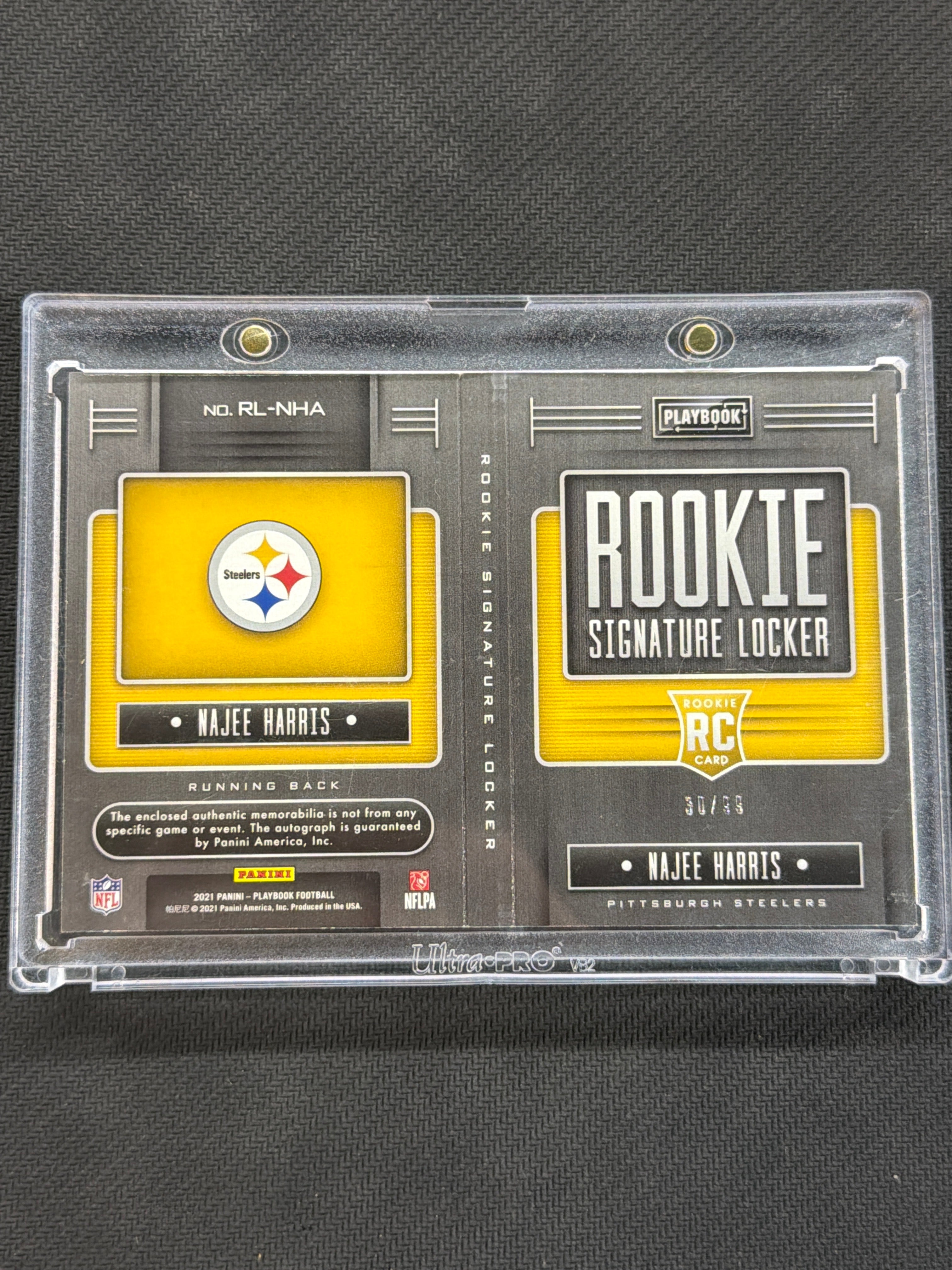 2021 Playbook Najee Harris Booklet Patch Auto /99 Steelers