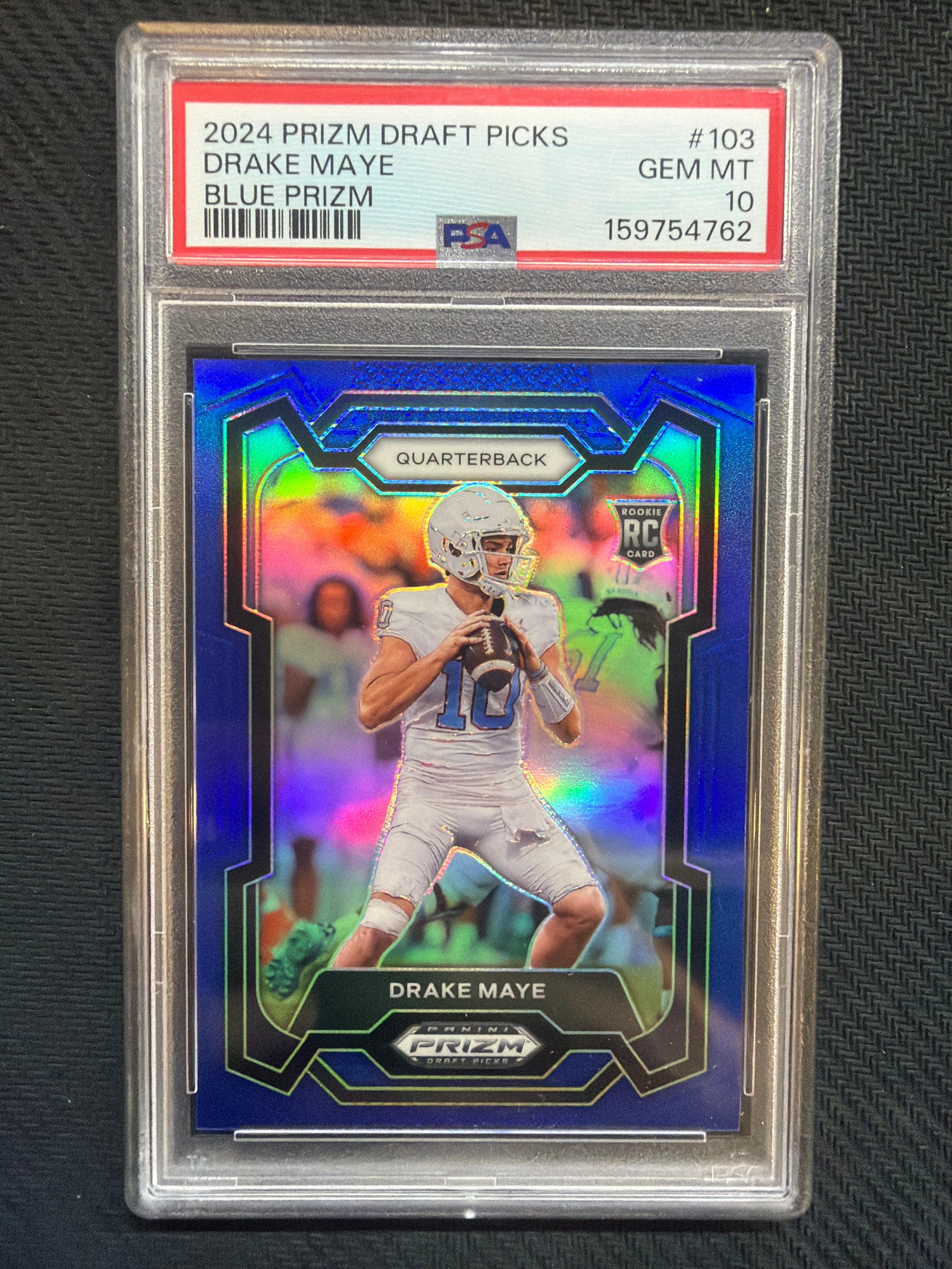 2024 Prizm Draft Drake Maye Blue /199 PSA 10 762