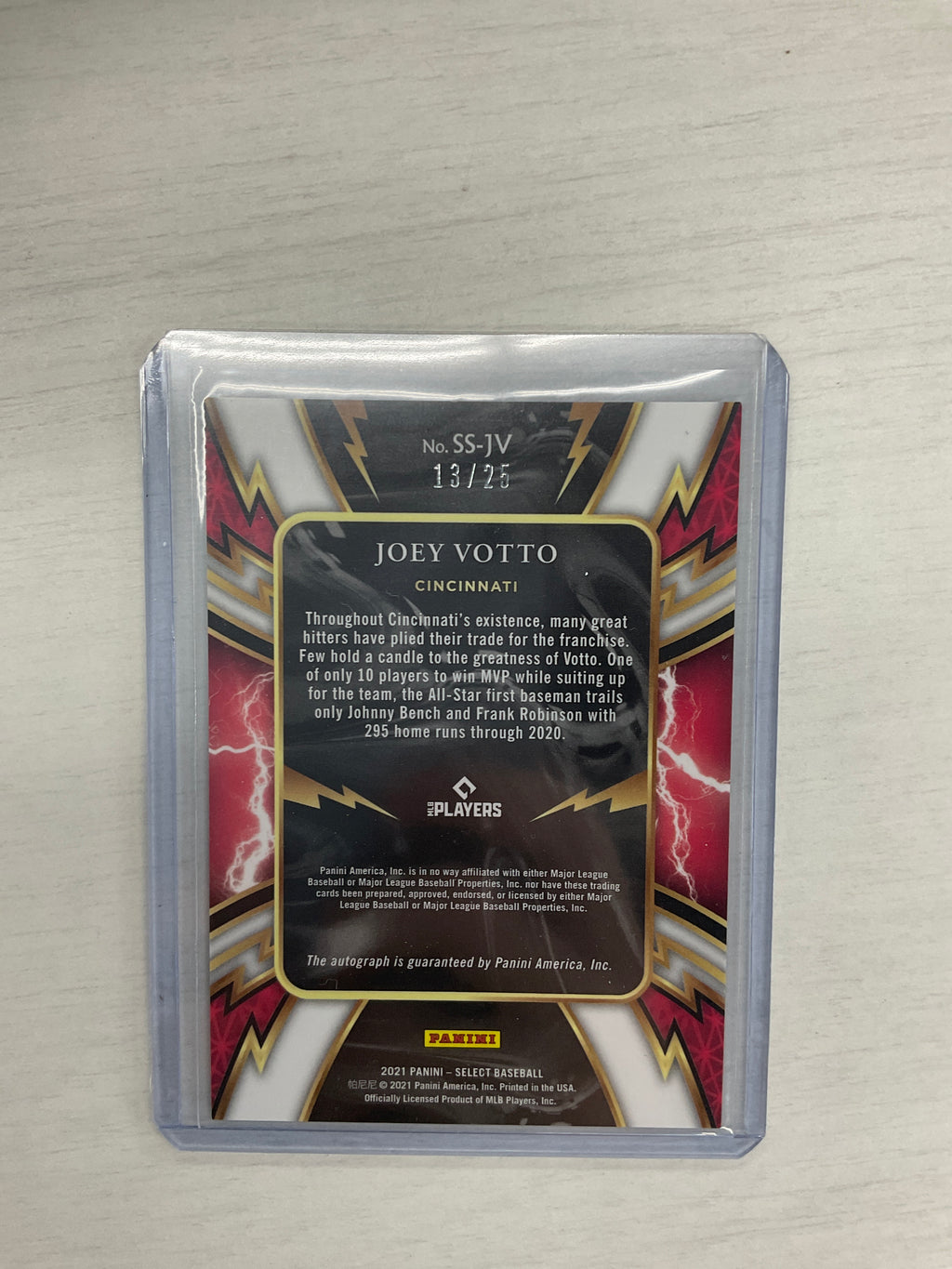 2021 Select Joey Votto Auto /25 Reds