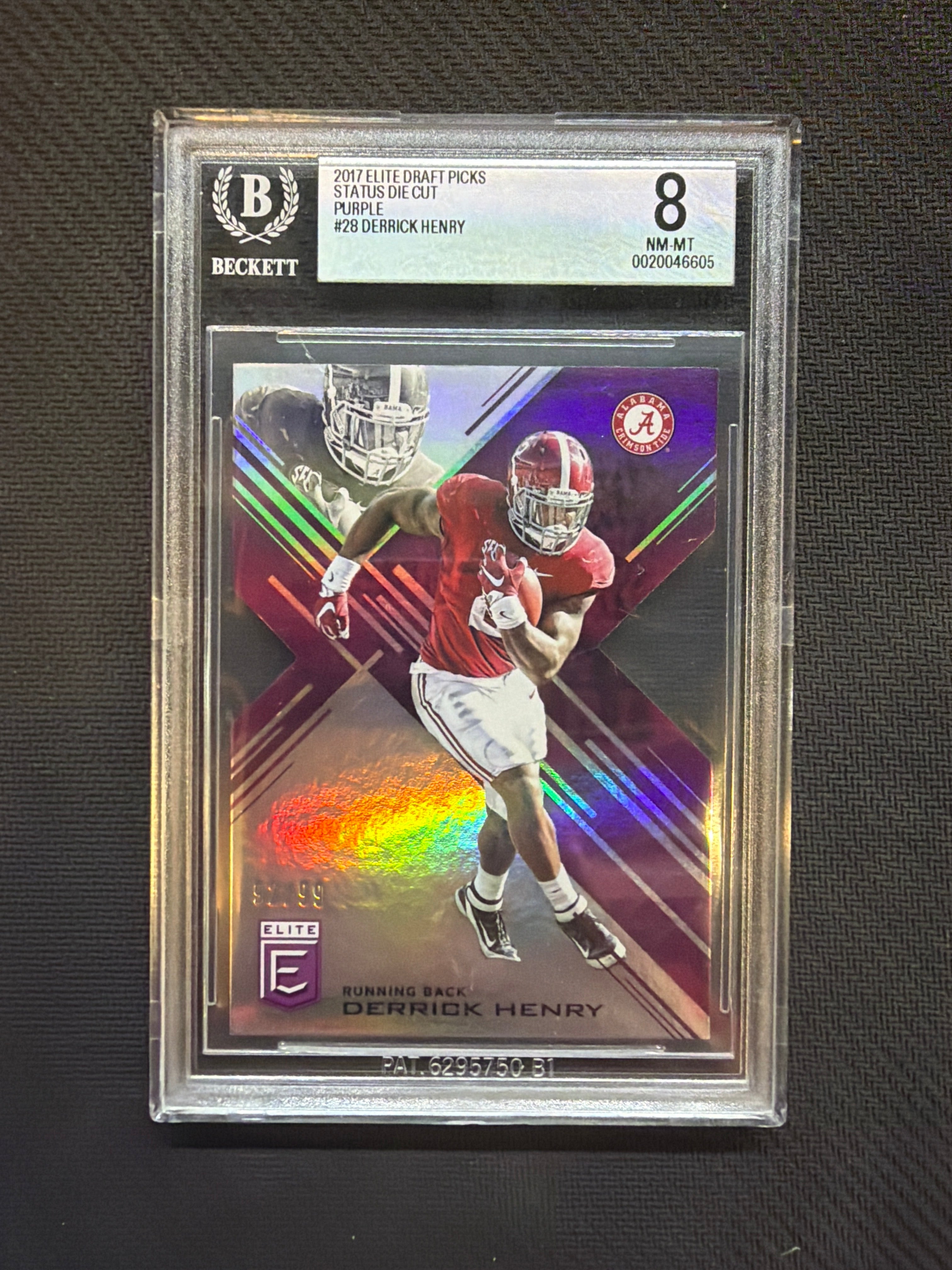 2017 Elite Draft Picks Derrick Henry Purple Die Cut /99 BGS 8 Alabama
