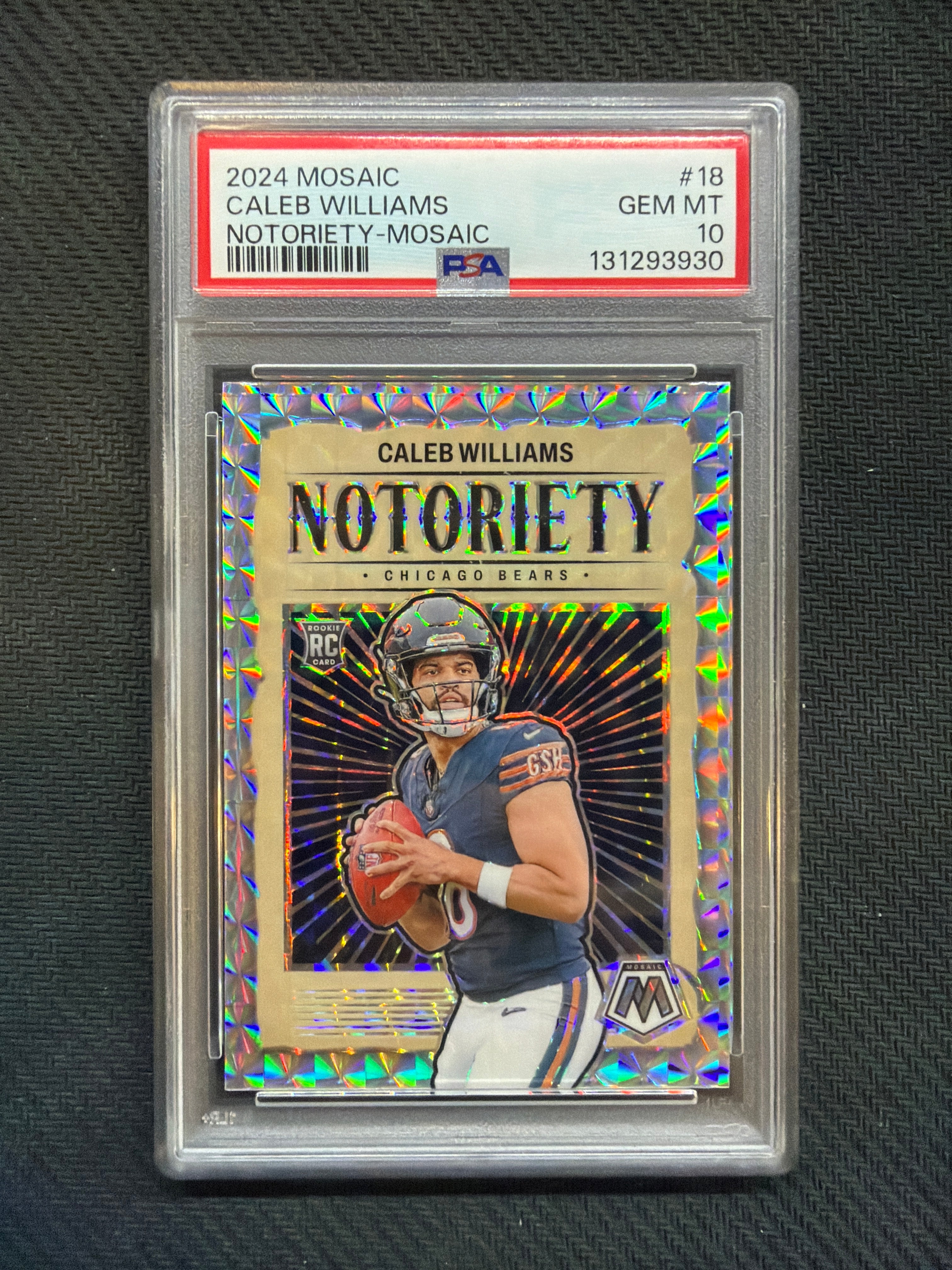 2024 Mosaic Caleb Williams Notoriety Mosaic Rookie PSA 10 Bears