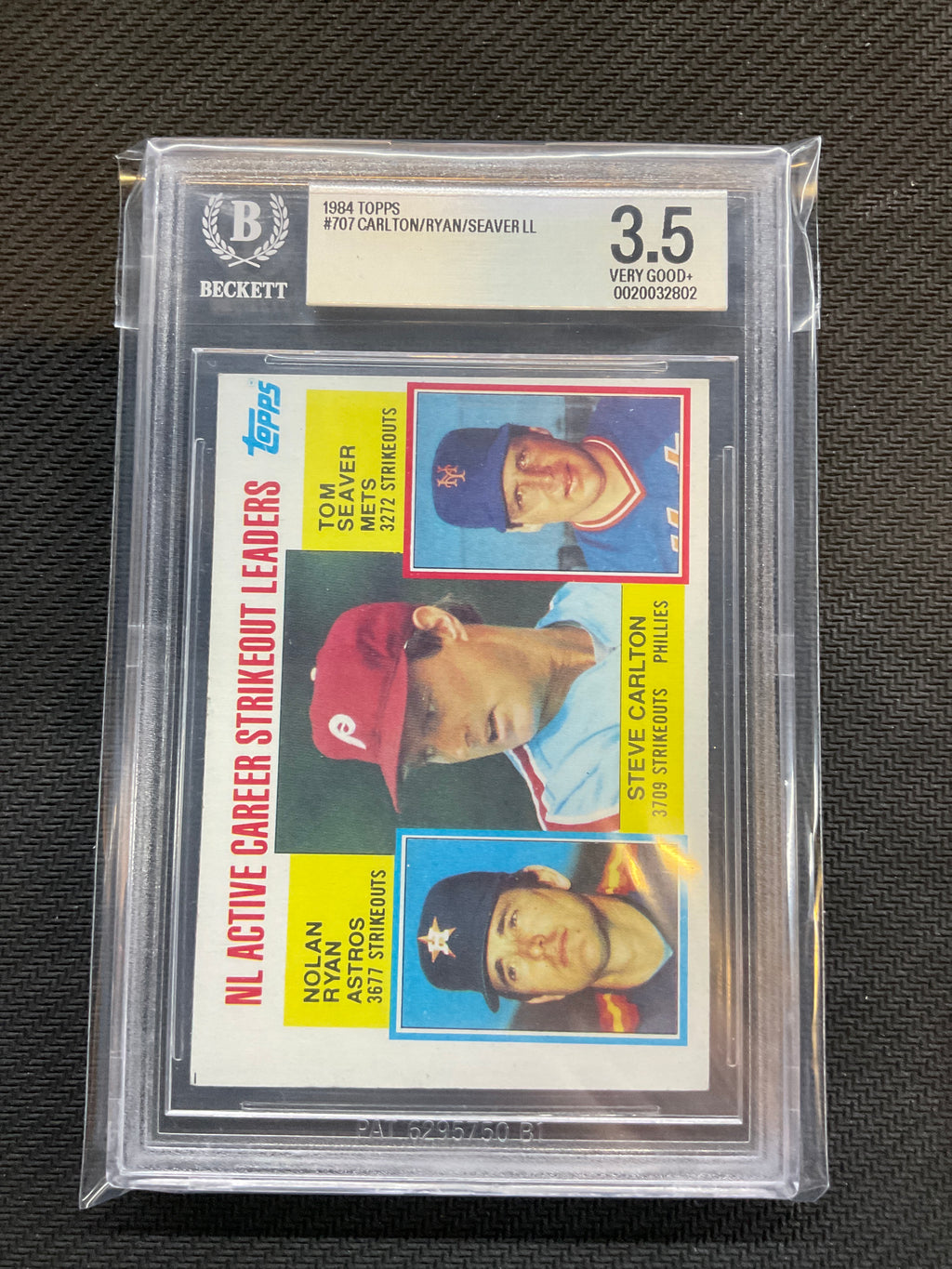 1984 Topps #707 Nolan Ryan Carlton Seaver BGS 3.5