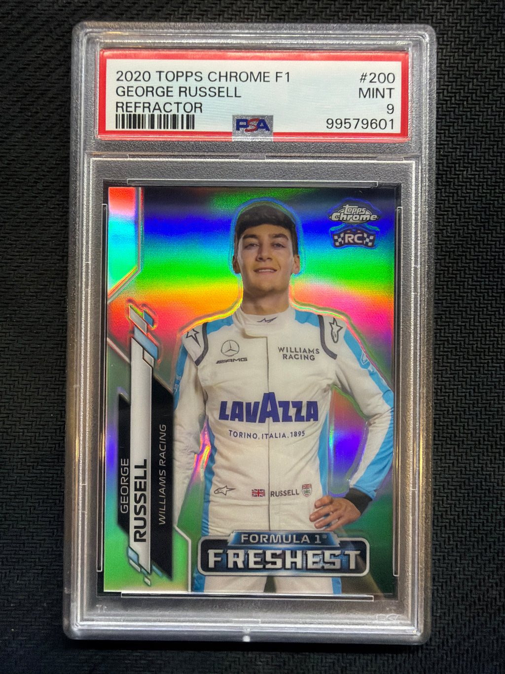2020 Topps Chrome F1 George Russell Rookie Refractor Freshest #200 PSA 9