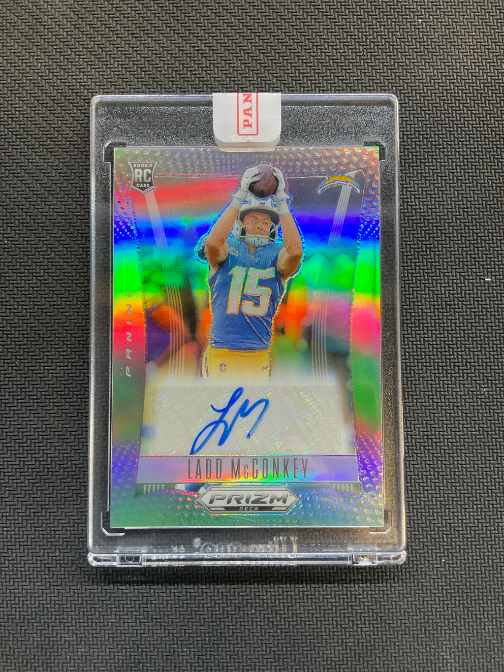 2024 Prizm Deca Ladd McConkey Rookie Auto Silver Chargers