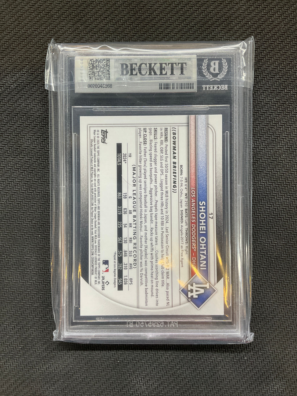 2025 Bowman Shohei Ohtani BGS 9