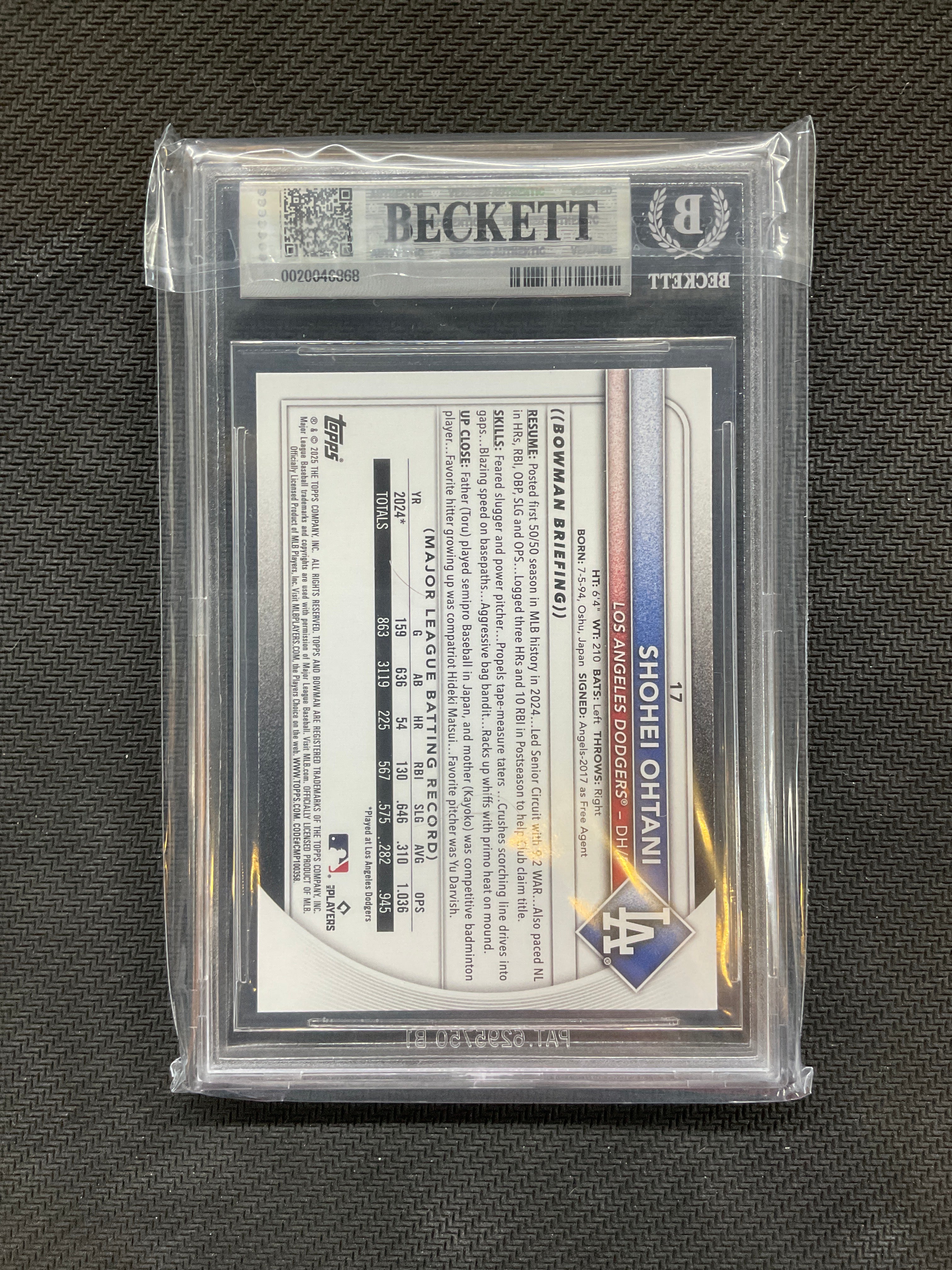 2025 Bowman Shohei Ohtani BGS 9