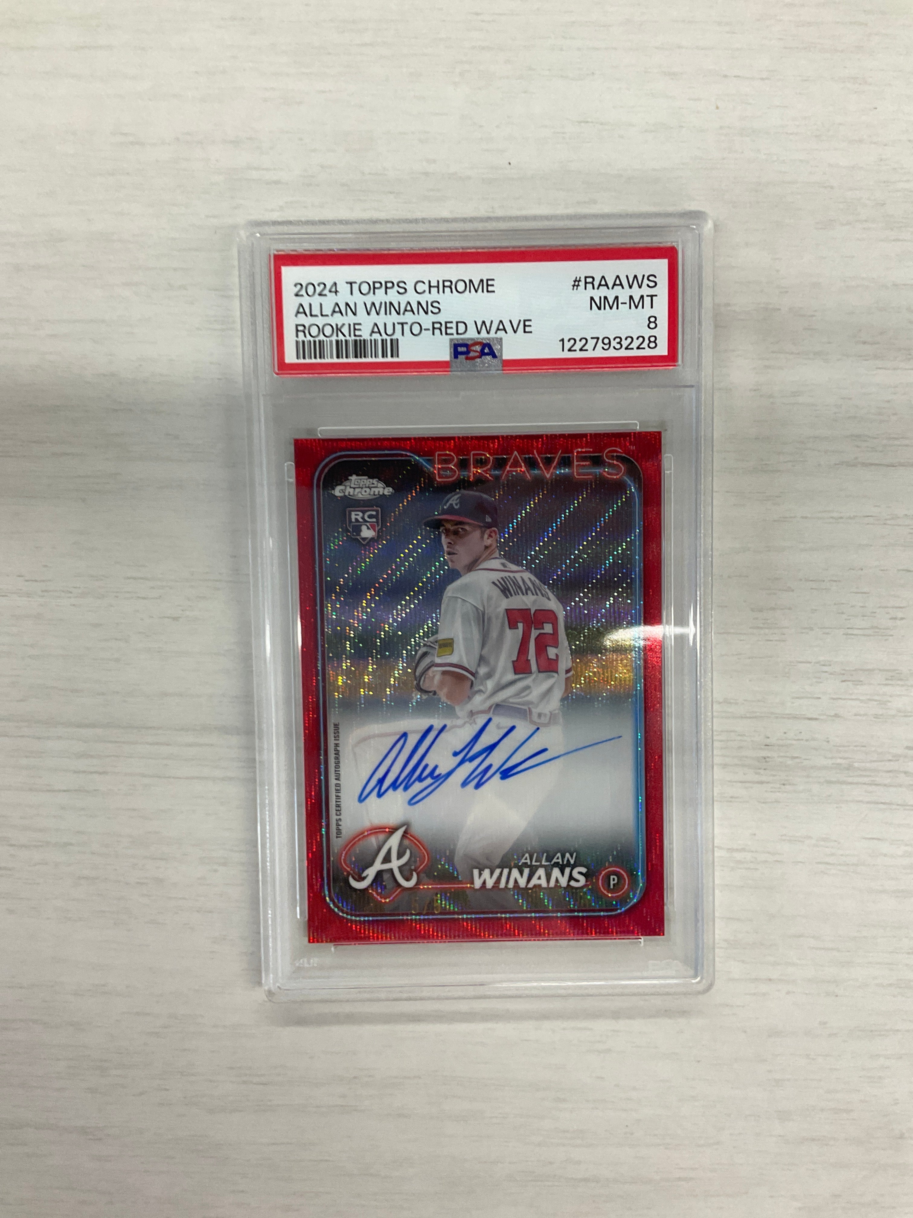 2024 Topps Chrome Allan Winans Red Wave Auto /5 PSA 8