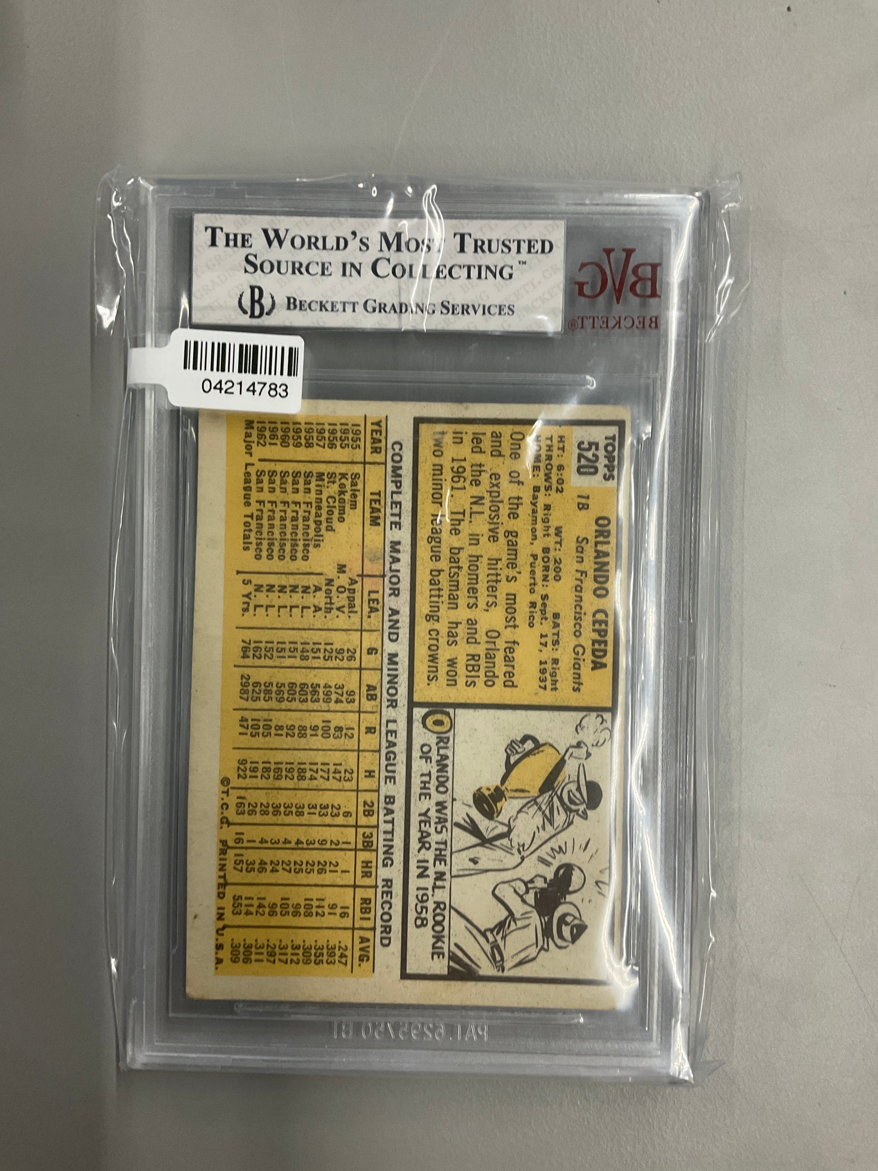 1963 Topps #520 Orlando Cepeda BVG 3