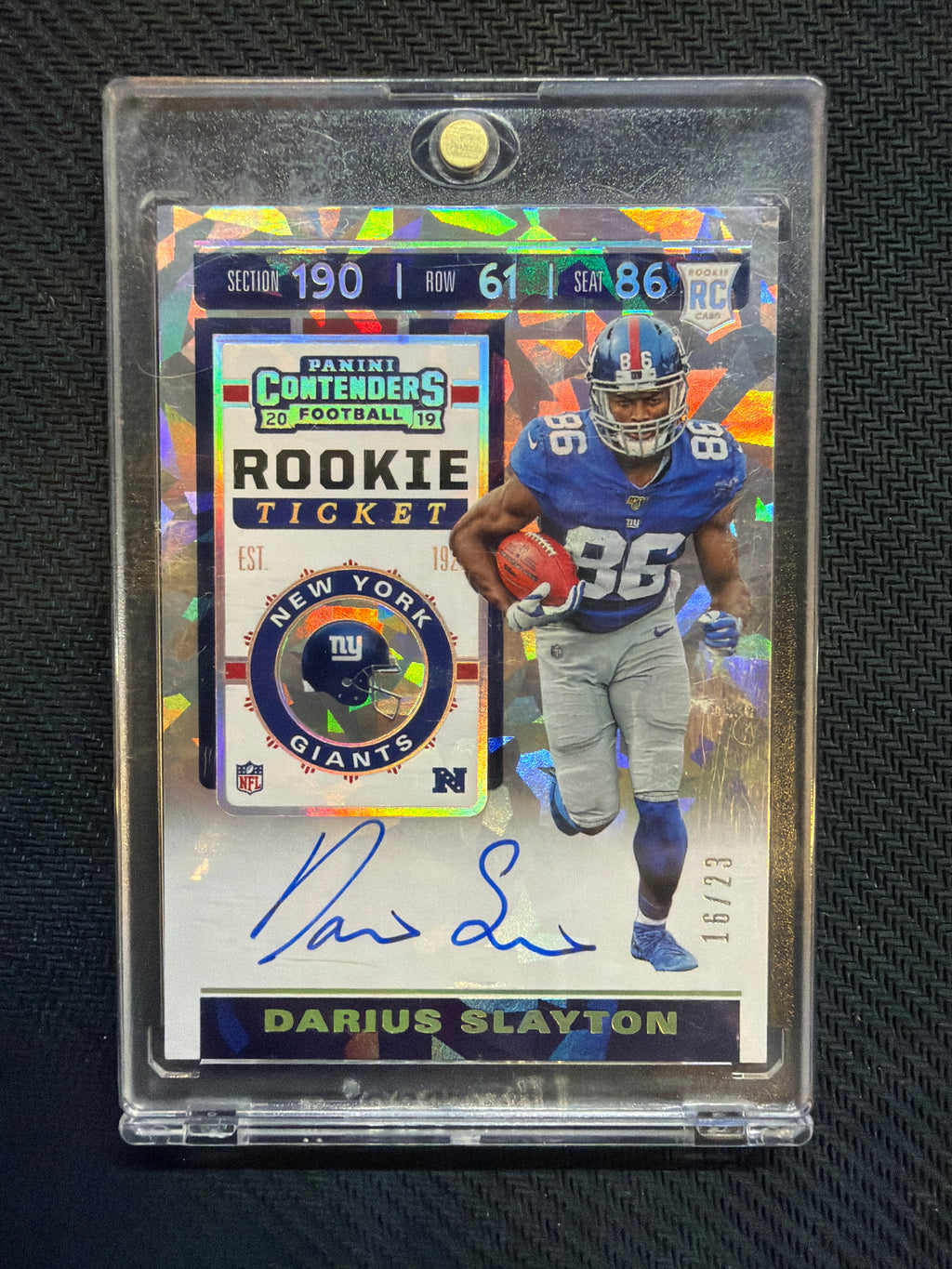2019 Contenders Darius Slayton Cracked Ice Auto /23 Giants Auburn