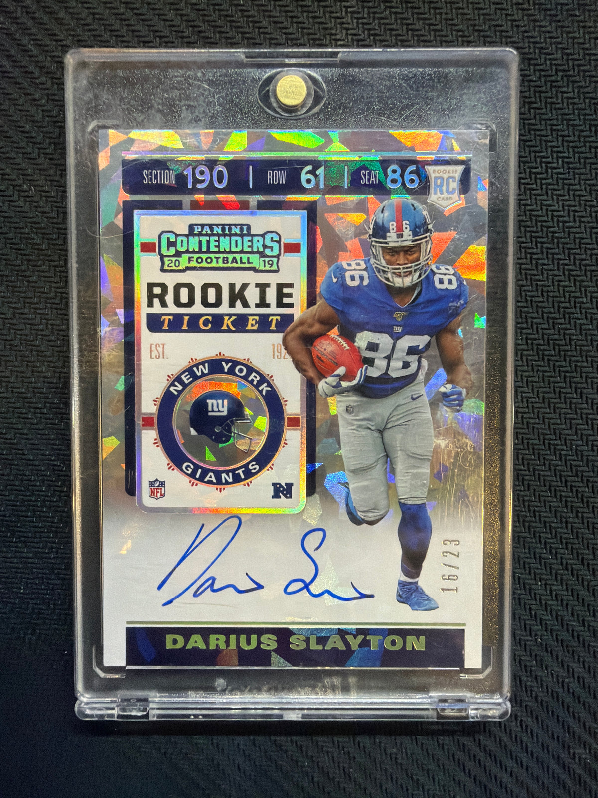 2019 Contenders Darius Slayton Cracked Ice Auto /23 Giants Auburn
