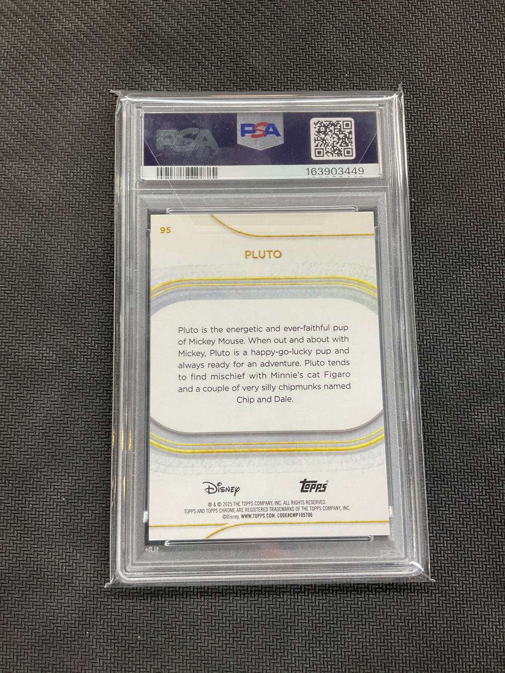 2025 Topps Chrome Disney Pluto Purple Wave /75 #95 PSA 9