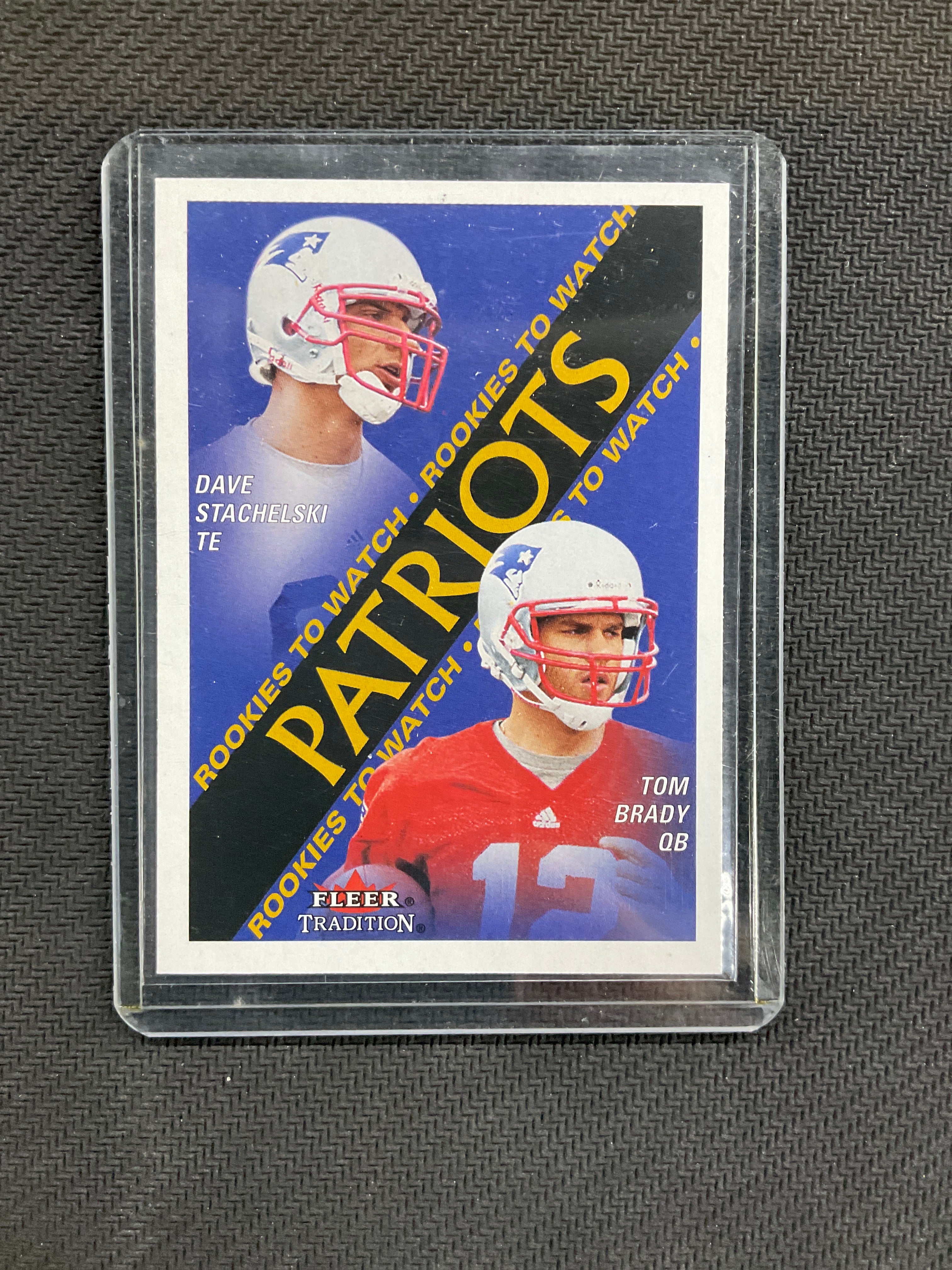 2000 Fleer Rookies to Watch Dave Stachelski / Tom Brady Patriots