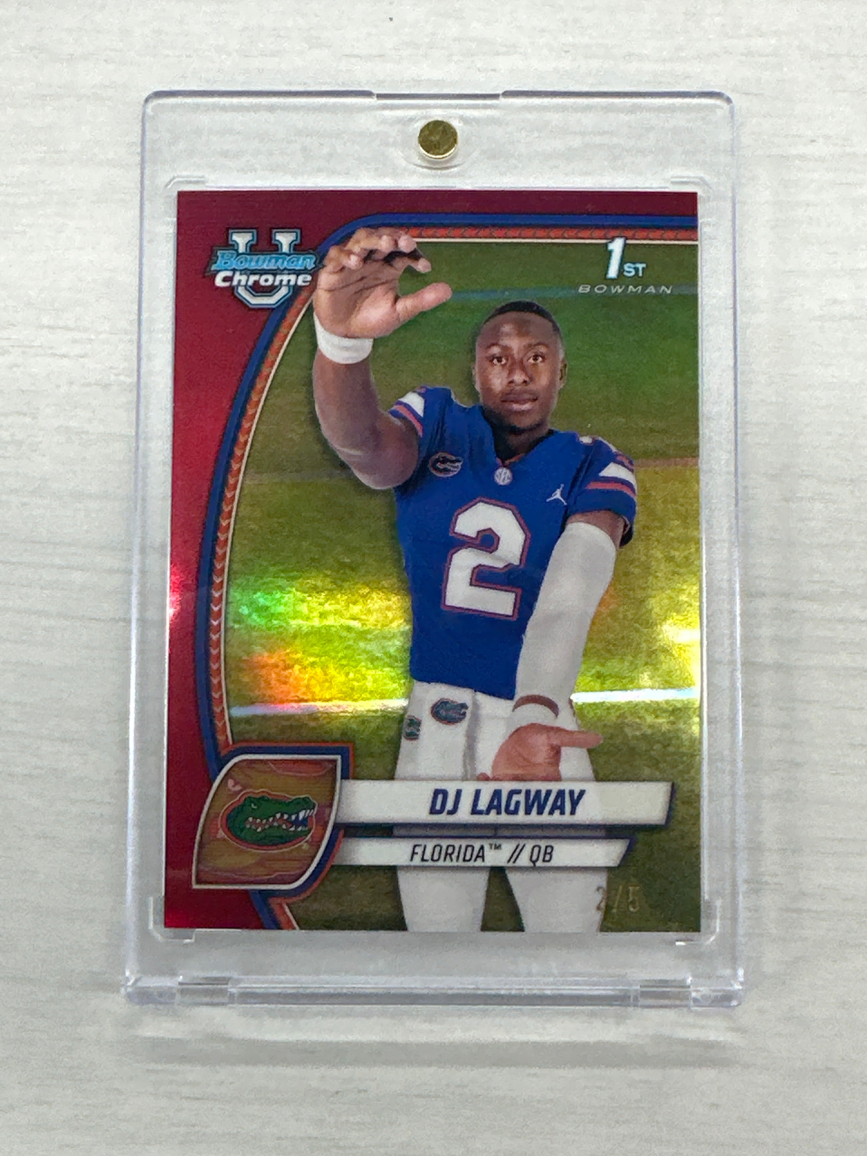2024 Bowman University DJ Lagway Red /5 Rookie JSY # Flordia