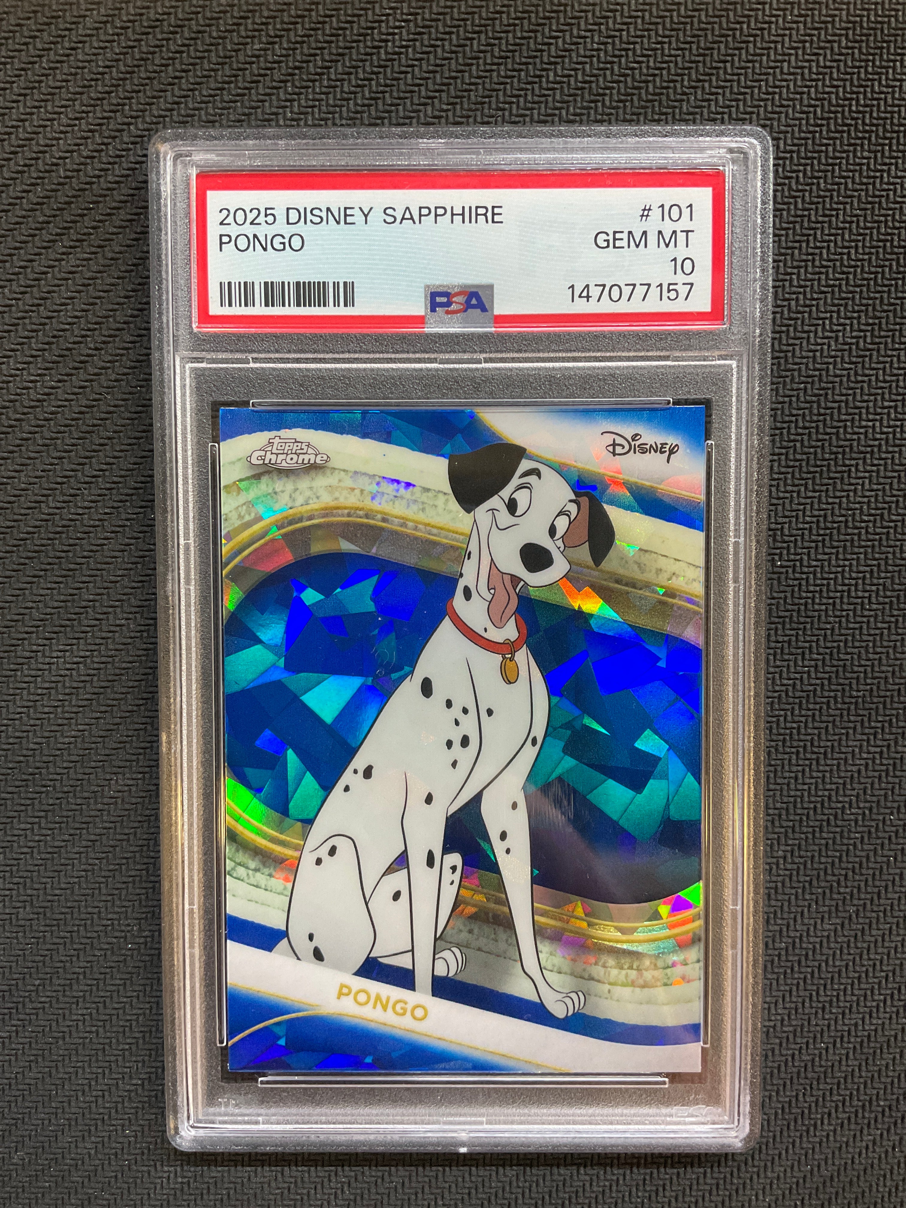 2025 Topps Chrome Disney Sapphire Pongo PSA 10