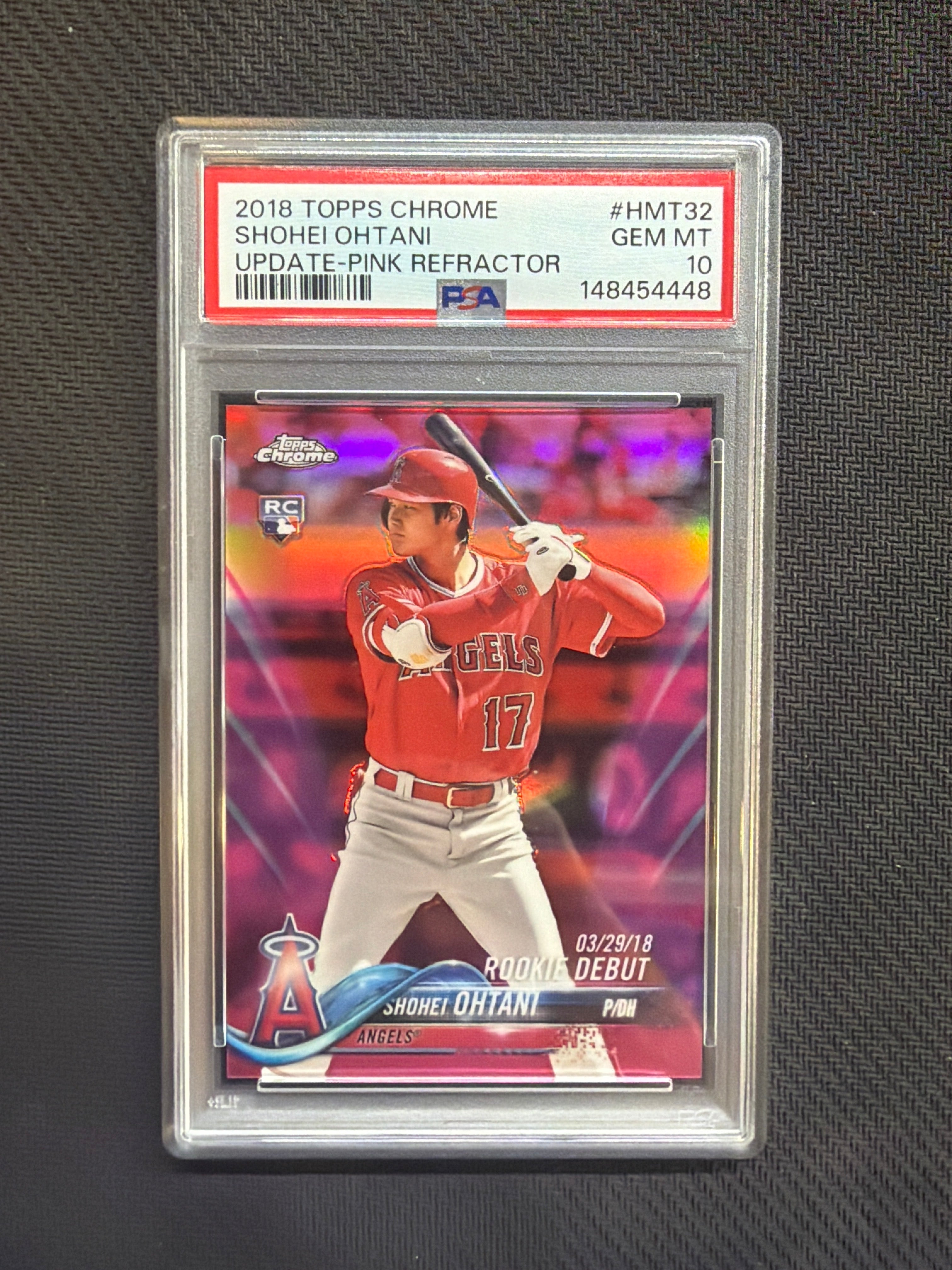 2018 Topps Chrome Shohei Ohtani Update Pink Refractor PSA 10