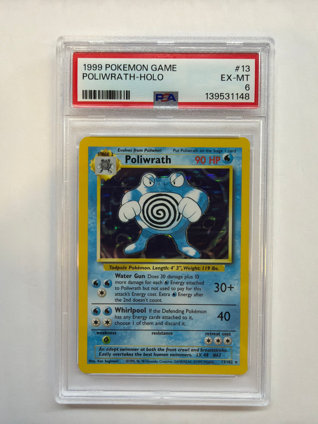 1999 Poliwrath Holo 13 PSA 6