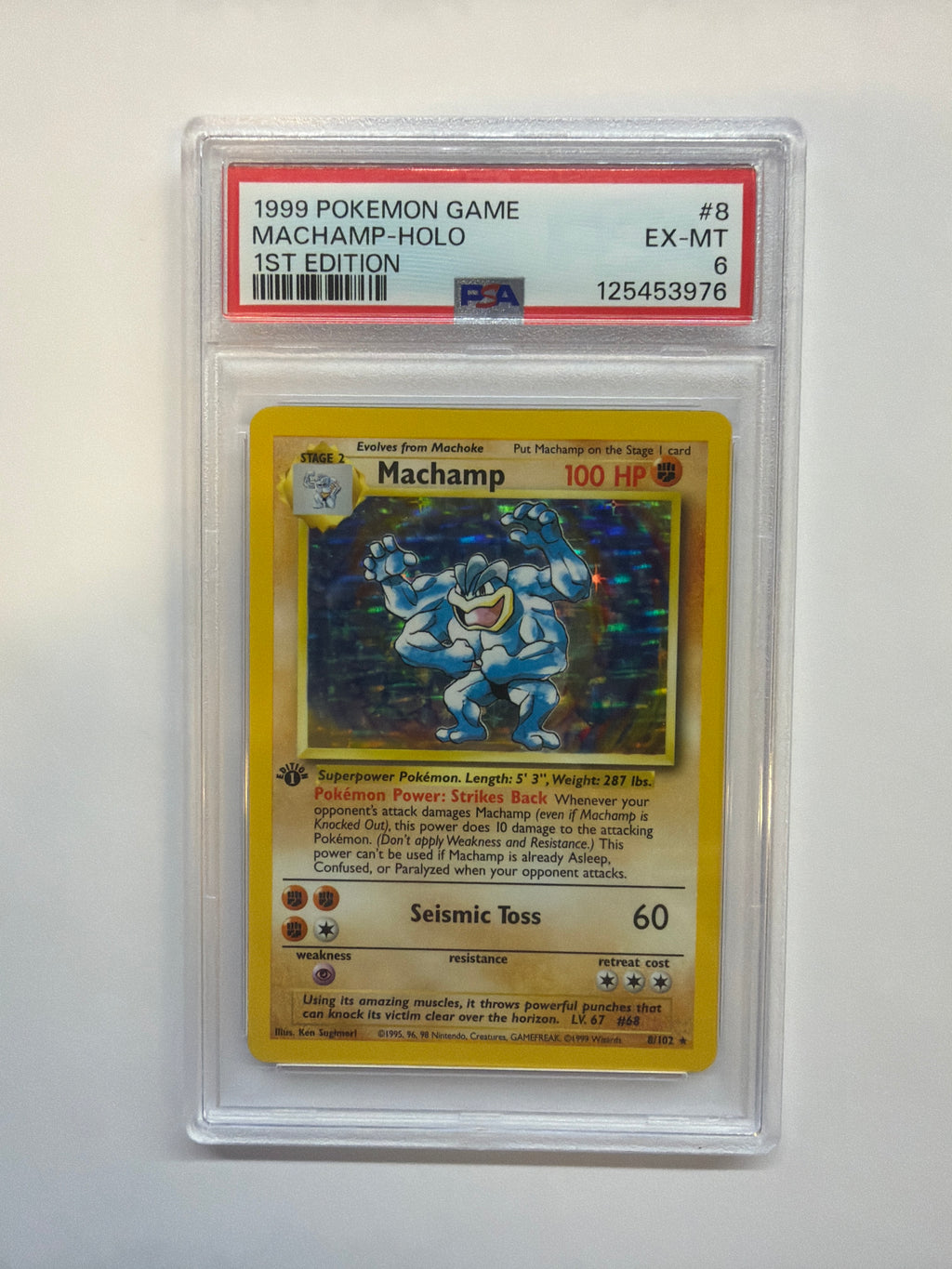 1999 Machamp 8 Holo 1st Ed PSA 6