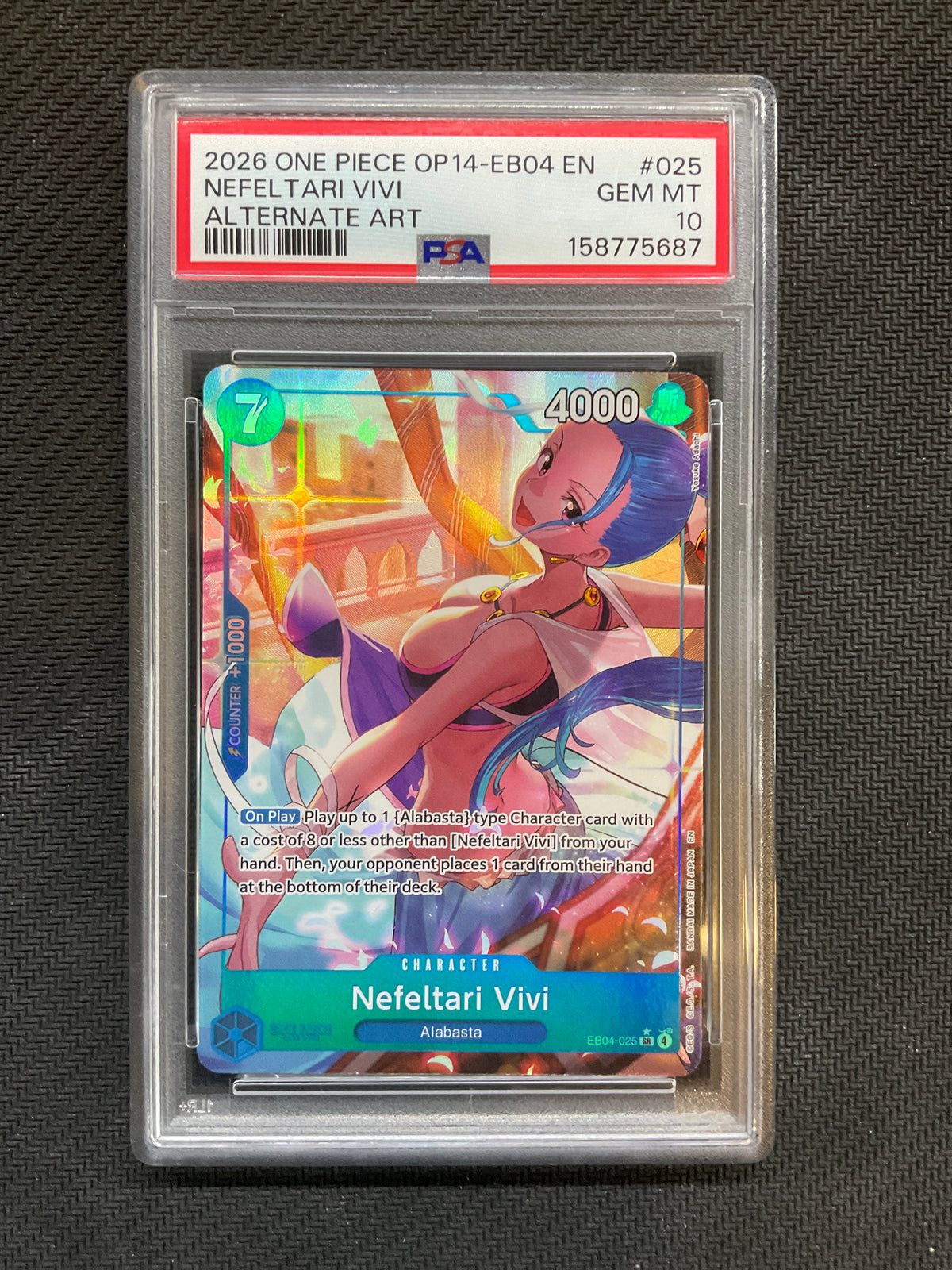 2026 One Piece OP14-EB04 Nefeltari Vivi 025 PSA 10