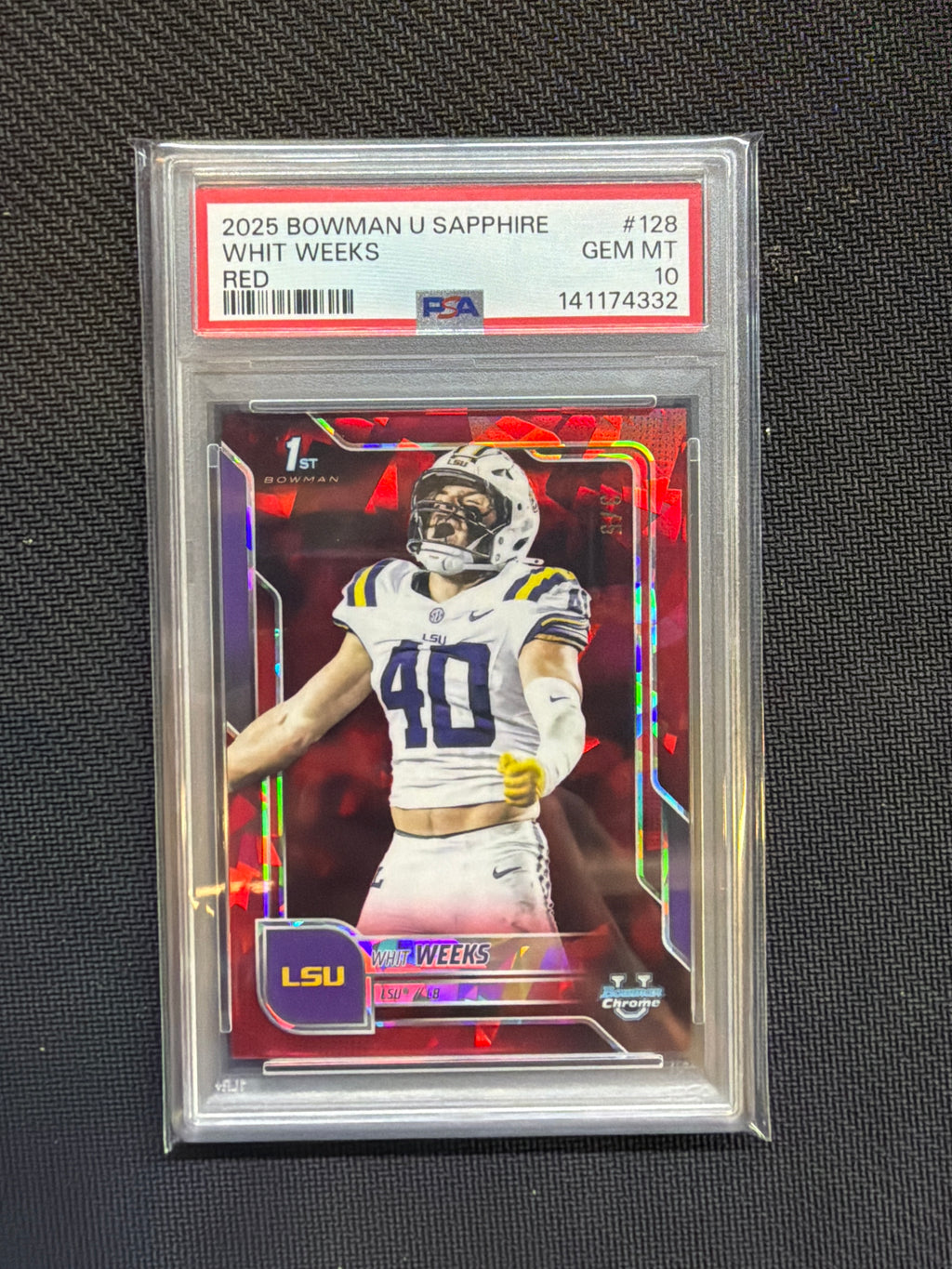 2025 Bowman U Sapphire Whit Weeks Red /5 PSA 10