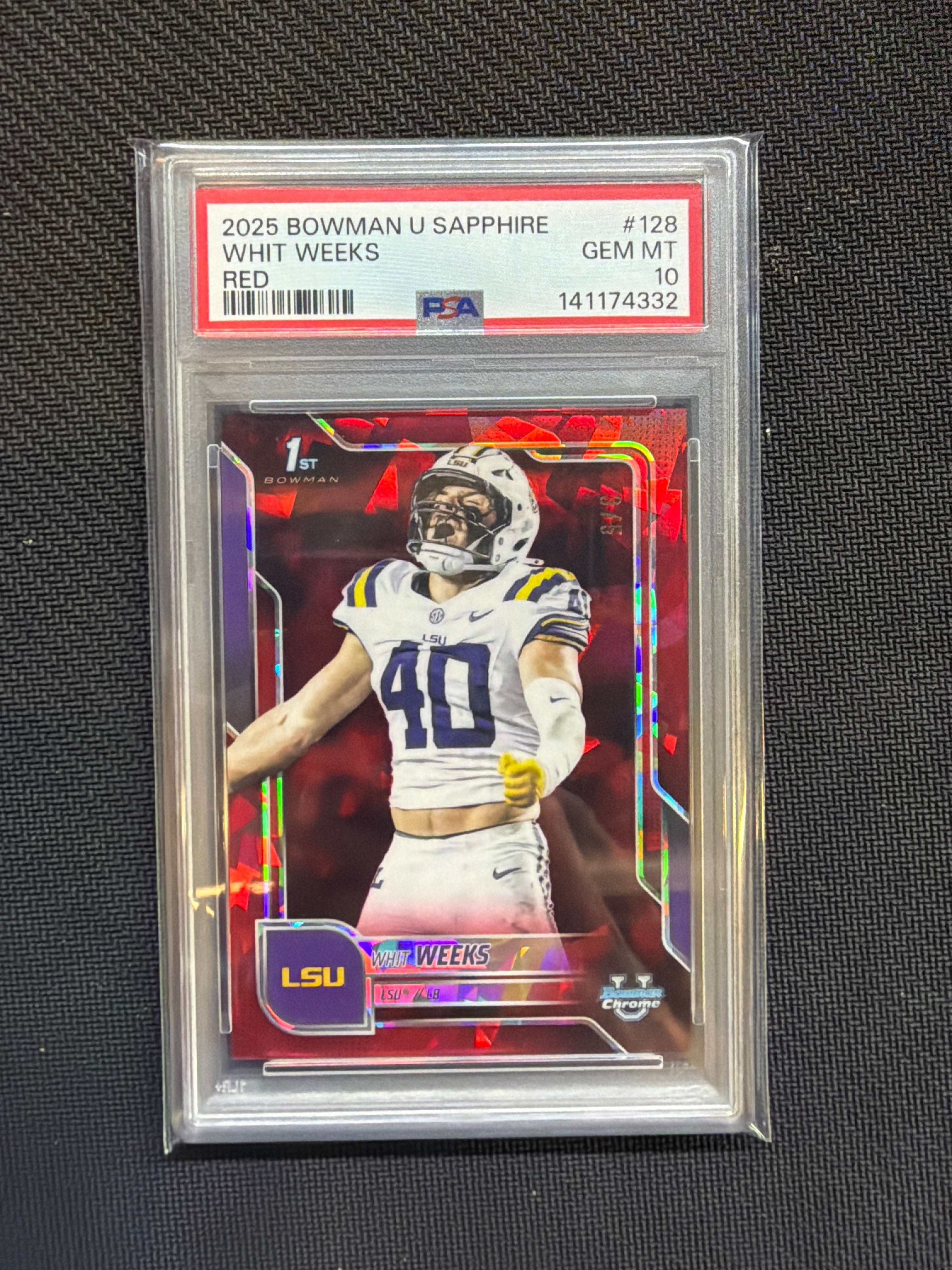 2025 Bowman U Sapphire Whit Weeks Red /5 PSA 10