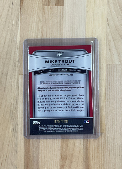 2010 Bowman Platinum Mike Trout Rookie /999
